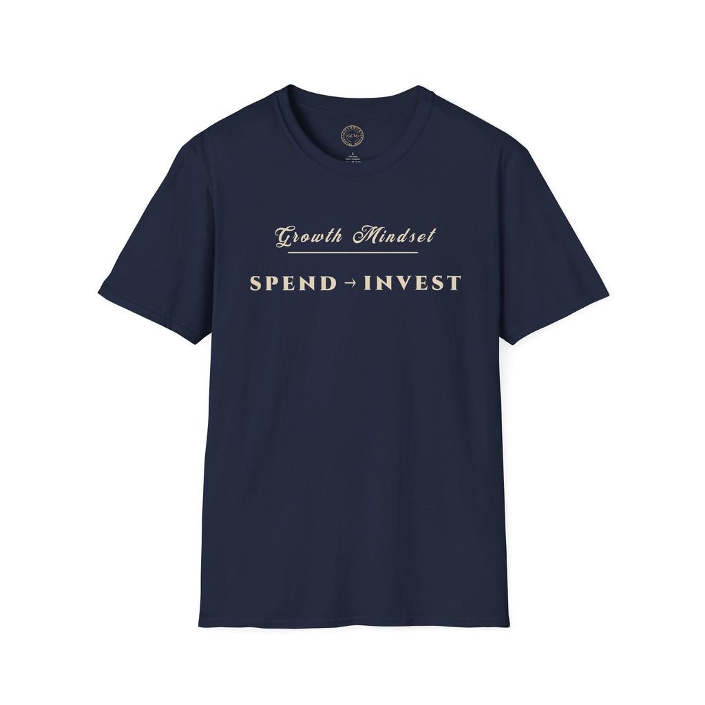 Growth Mindset T-Shirt | SPEND → INVEST Motivational Financial Tee | Minimalist Executive T-Shirt