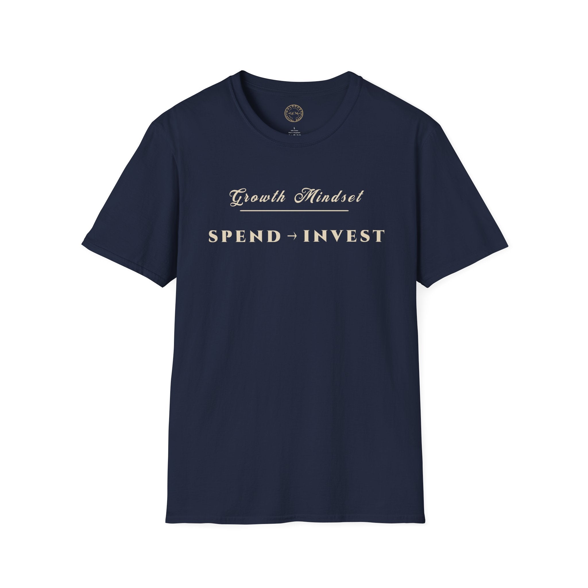 Growth Mindset T-Shirt | SPEND → INVEST Motivational Financial Tee | Minimalist Executive T-Shirt
