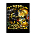 Put Your Dollars On The Clock Poster – Money Never Sleeps Motivational Wall Art