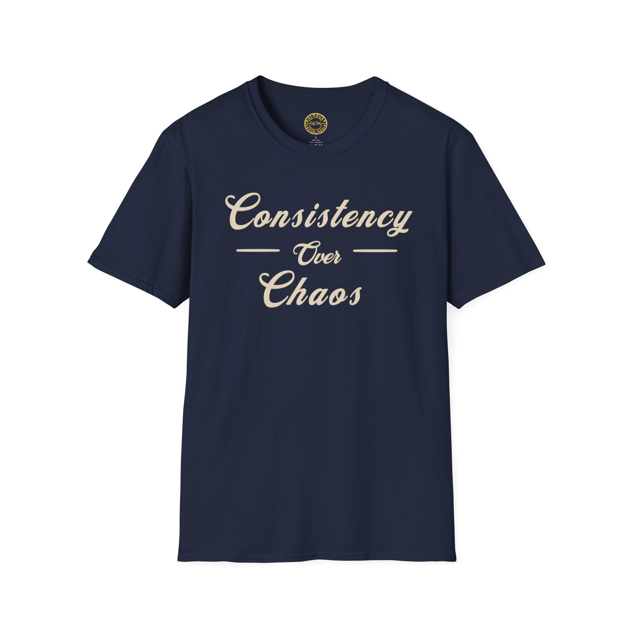 Steady Growth Mindset Tee | Consistency Over Chaos | Minimalist Self Mastery Shirt for Discipline, Focus and Intentional Living