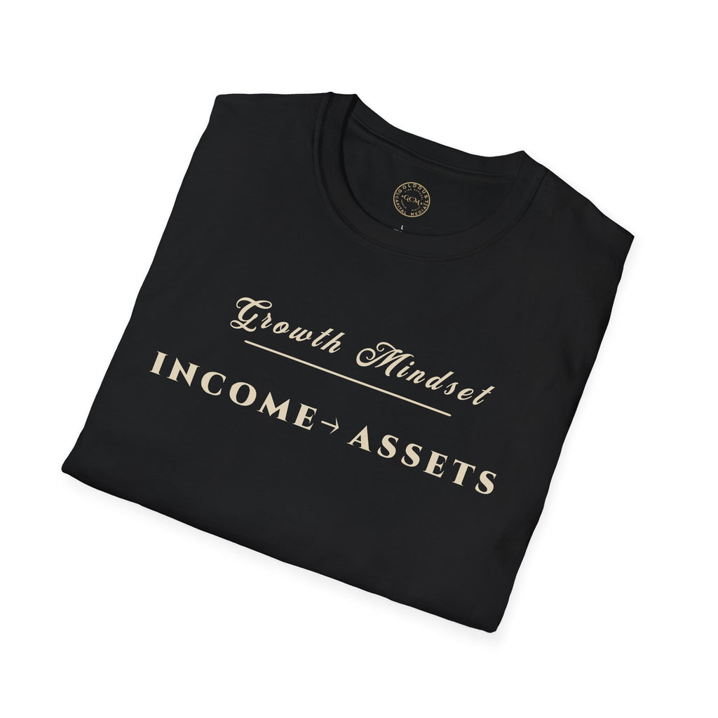Growth Mindset T-Shirt | INCOME → ASSETS Motivational Financial Tee | Minimalist Executive T-Shirt