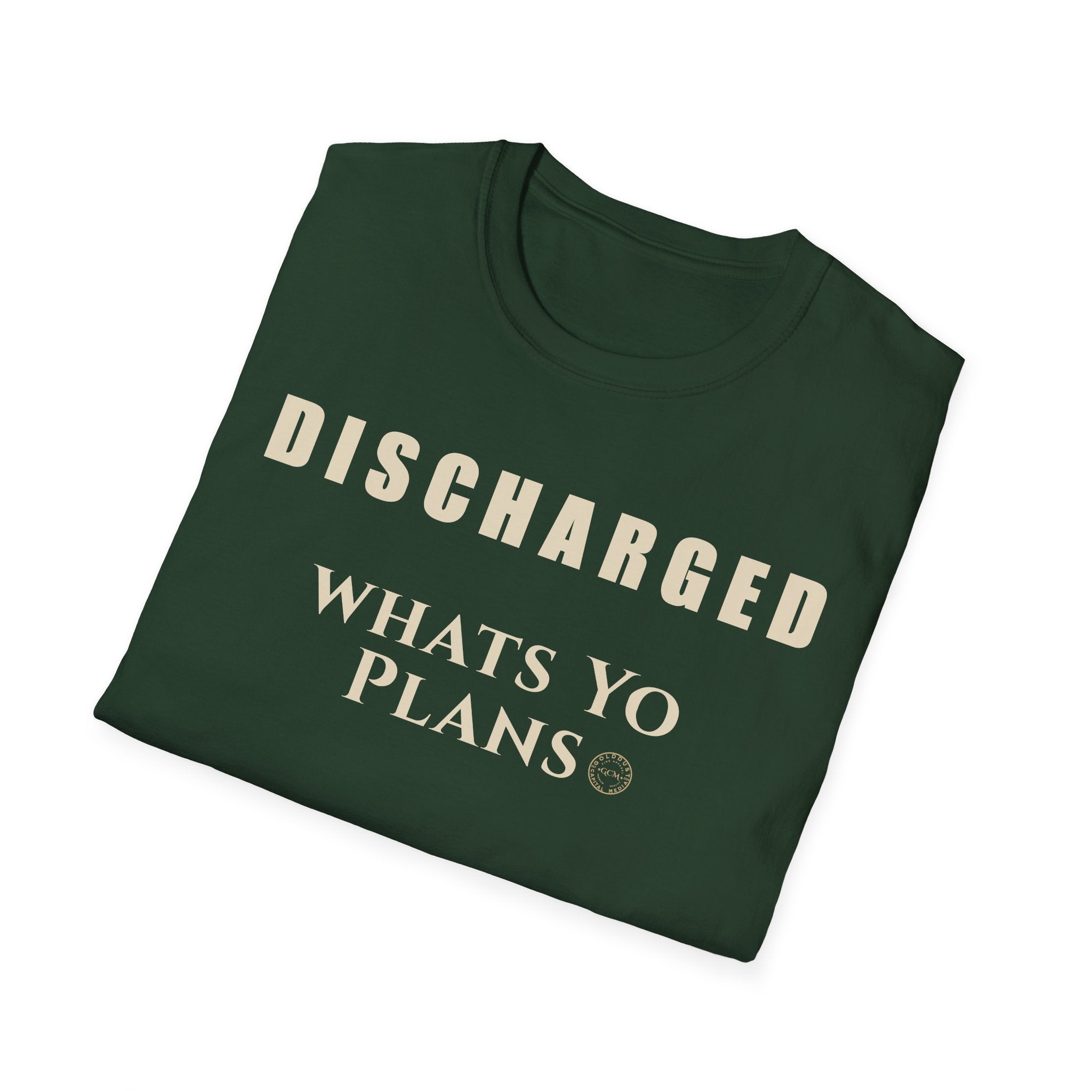 New Direction Mindset Tee | Discharged What's Your Plans | Life Event Shirt for Recovery, Transition, Fresh Starts | Military Discharge Humor