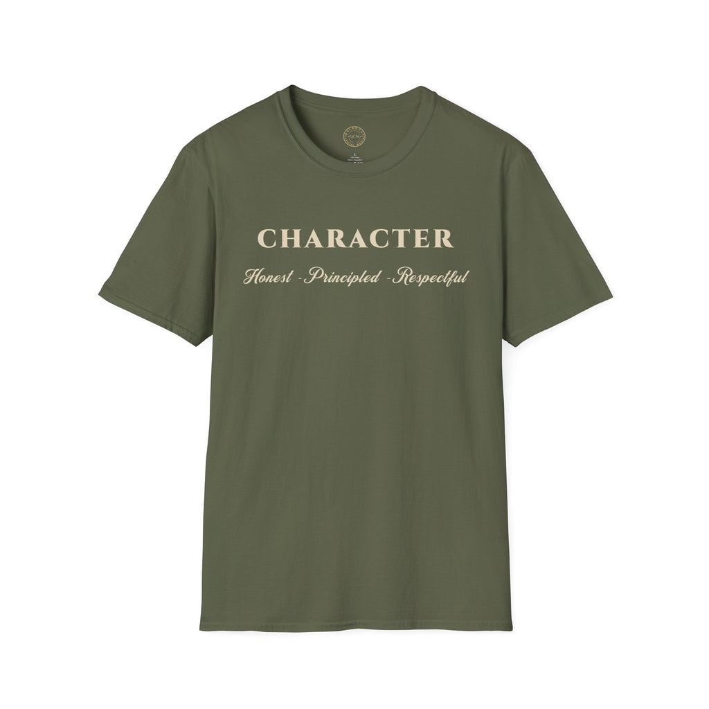Character T-Shirt — "Honest • Principled • Respectful" Inspirational Tee