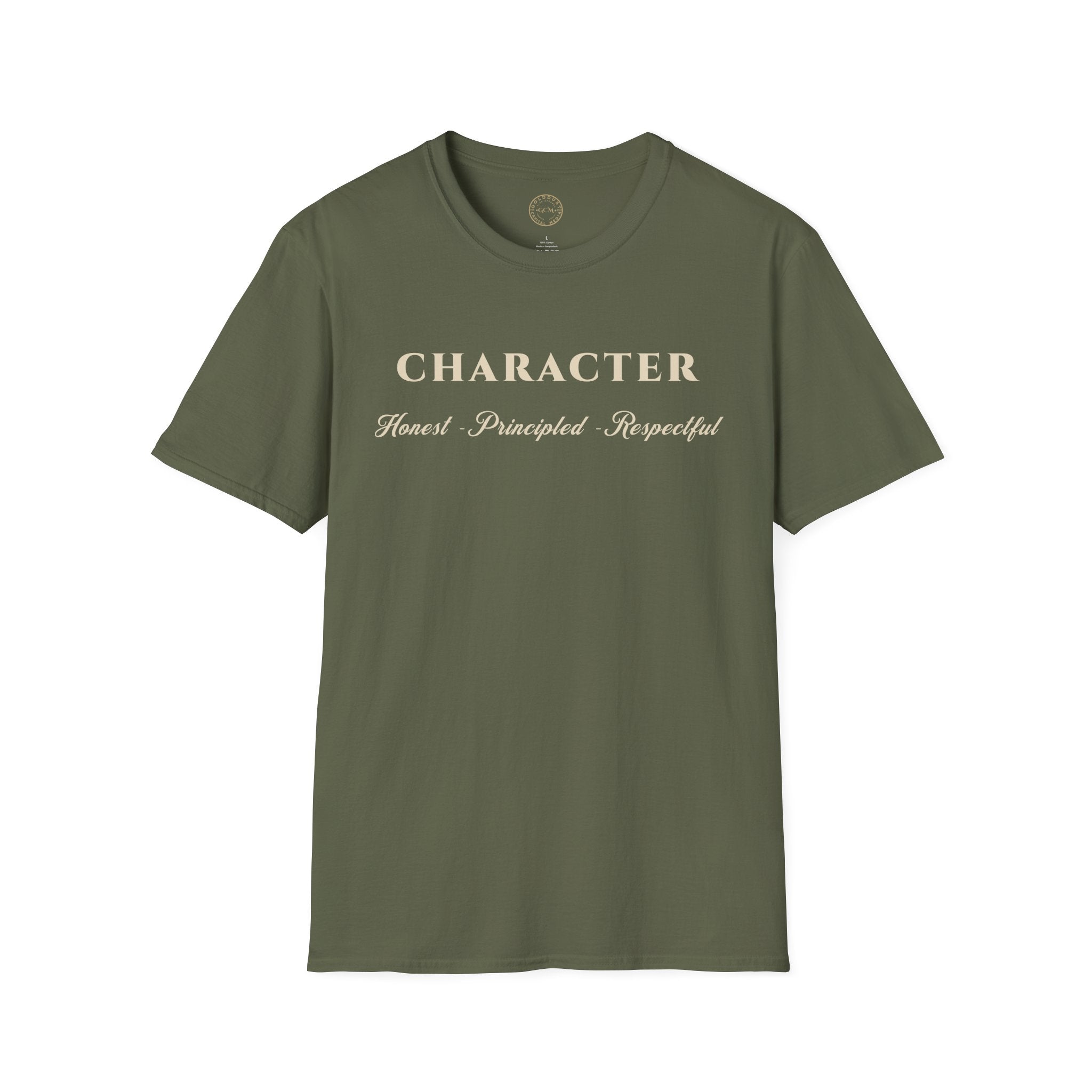 Character T-Shirt — "Honest • Principled • Respectful" Inspirational Tee