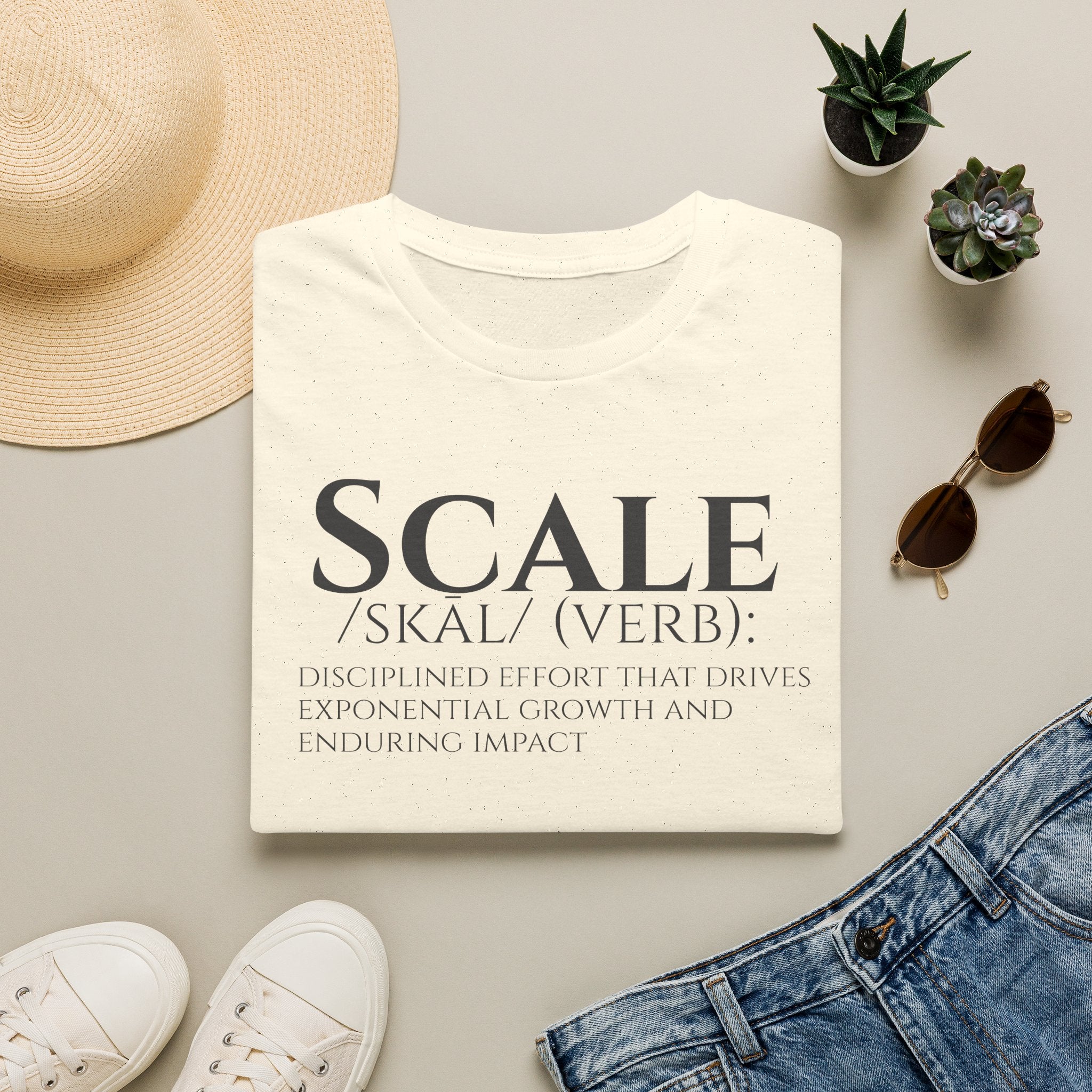 SCALE Definition T Shirt | Disciplined Effort | Exponential Growth Impact Tee | Minimalist Professional Mindset for Entrepreneurs Leaders