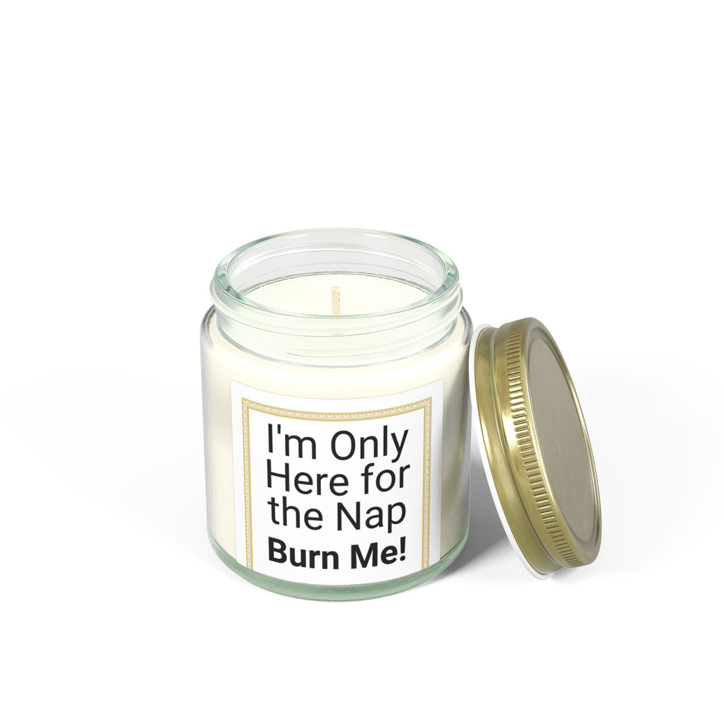 I'm Only Here for the Nap Burn Me! Candle | Coconut Apricot Wax 4oz | Peace & Serenity