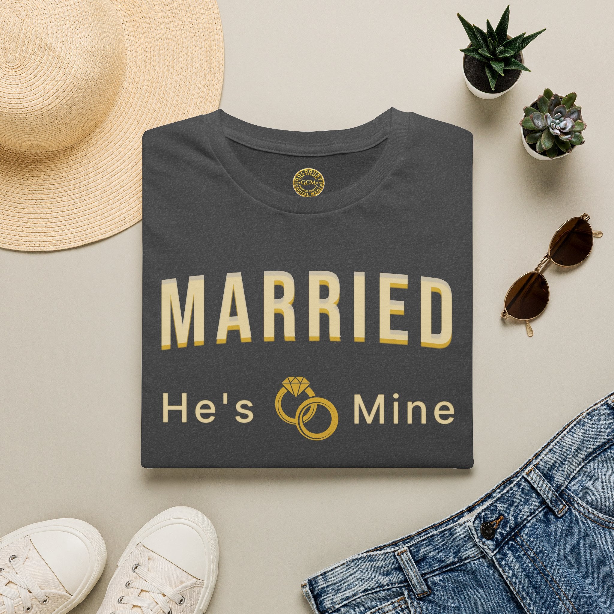 He's Mine Married T-Shirt | Wedding Milestone Tee | Bride Tee