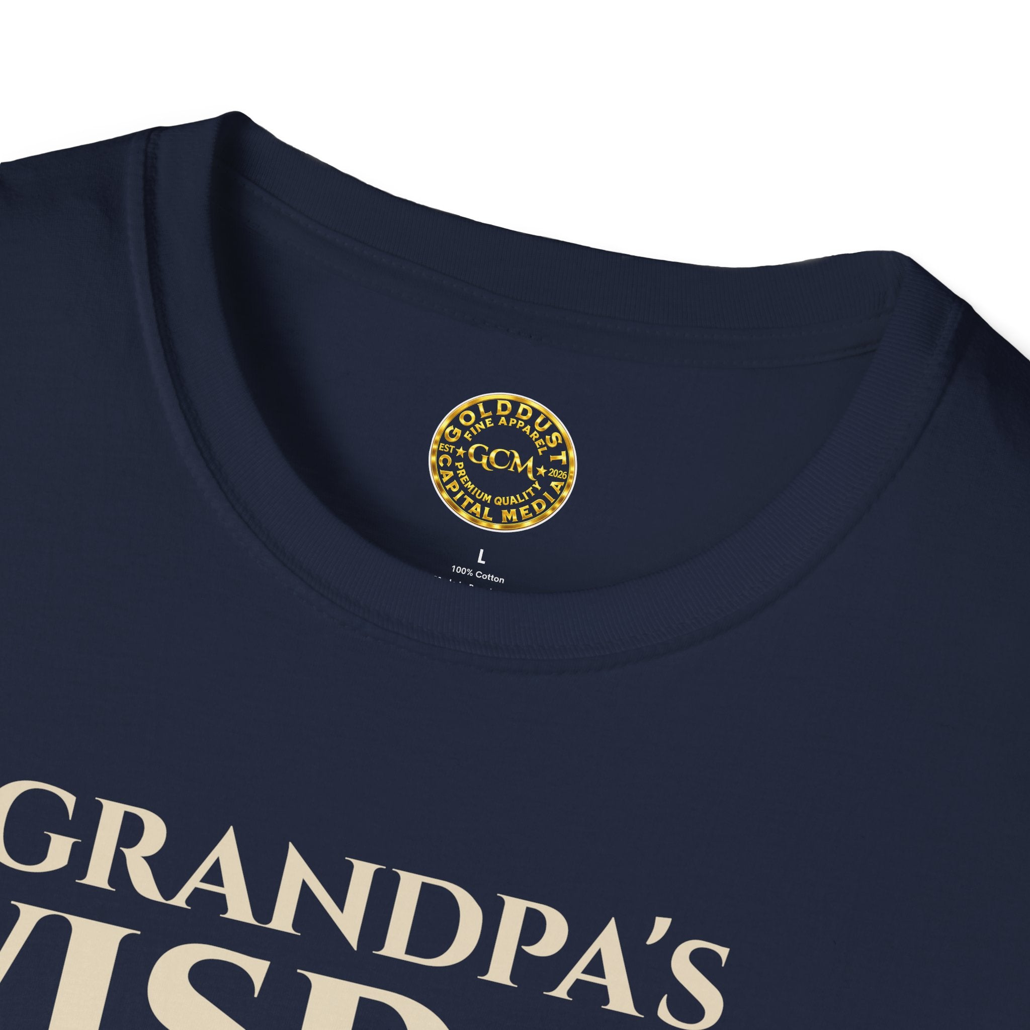 Grandpa's Wisdom T-Shirt — Vintage Book Graphic, Proud Grandpa Gift for Father's Day & Grandparent Celebrations | Proverbs 17:6)