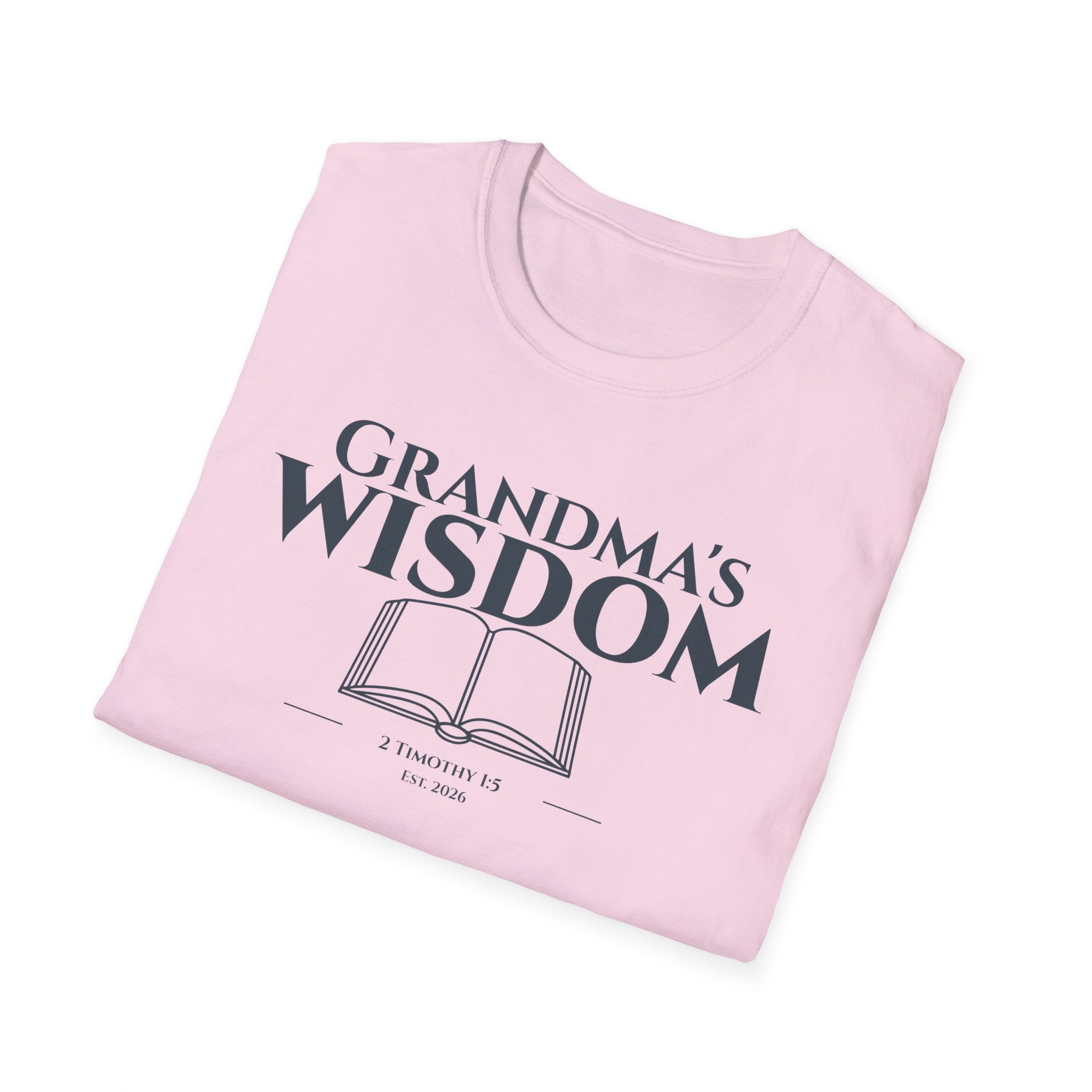 Wisdom of Grandma's Bible Verse T-Shirt - 2 Timothy 1:5 Christian Gift for Nana - Religious Faith Shirt Apparel - Legacy Scripture Tee