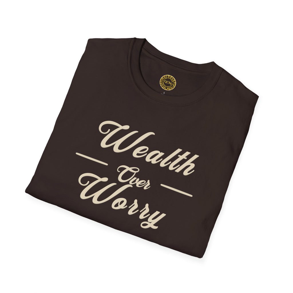 Abundance Mindset Tee | Wealth Over Worry | Minimalist Self Growth Shirt for Peace, Focus and Intentional Living