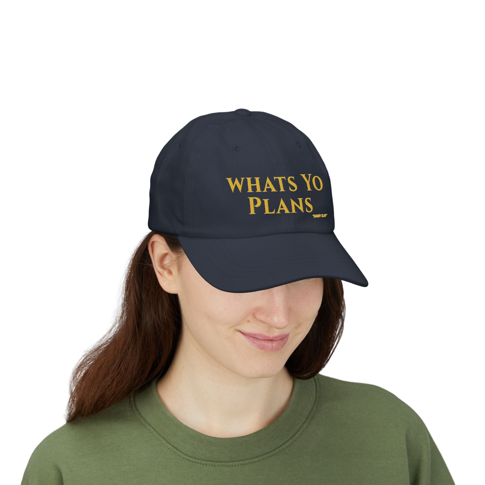 Whats Yo Plans Dad Cap – Adjustable Baseball Hat, Minimalist Unisex Lifestyle Cap with Text