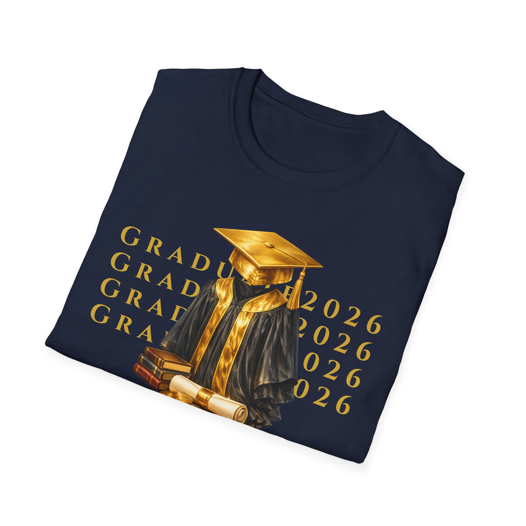 Graduation 2026 Grad Cap and Gown T-Shirt | Class of 2026 Diploma Design | Celebration of Achievement | Gift Shirt for Students & Scholars