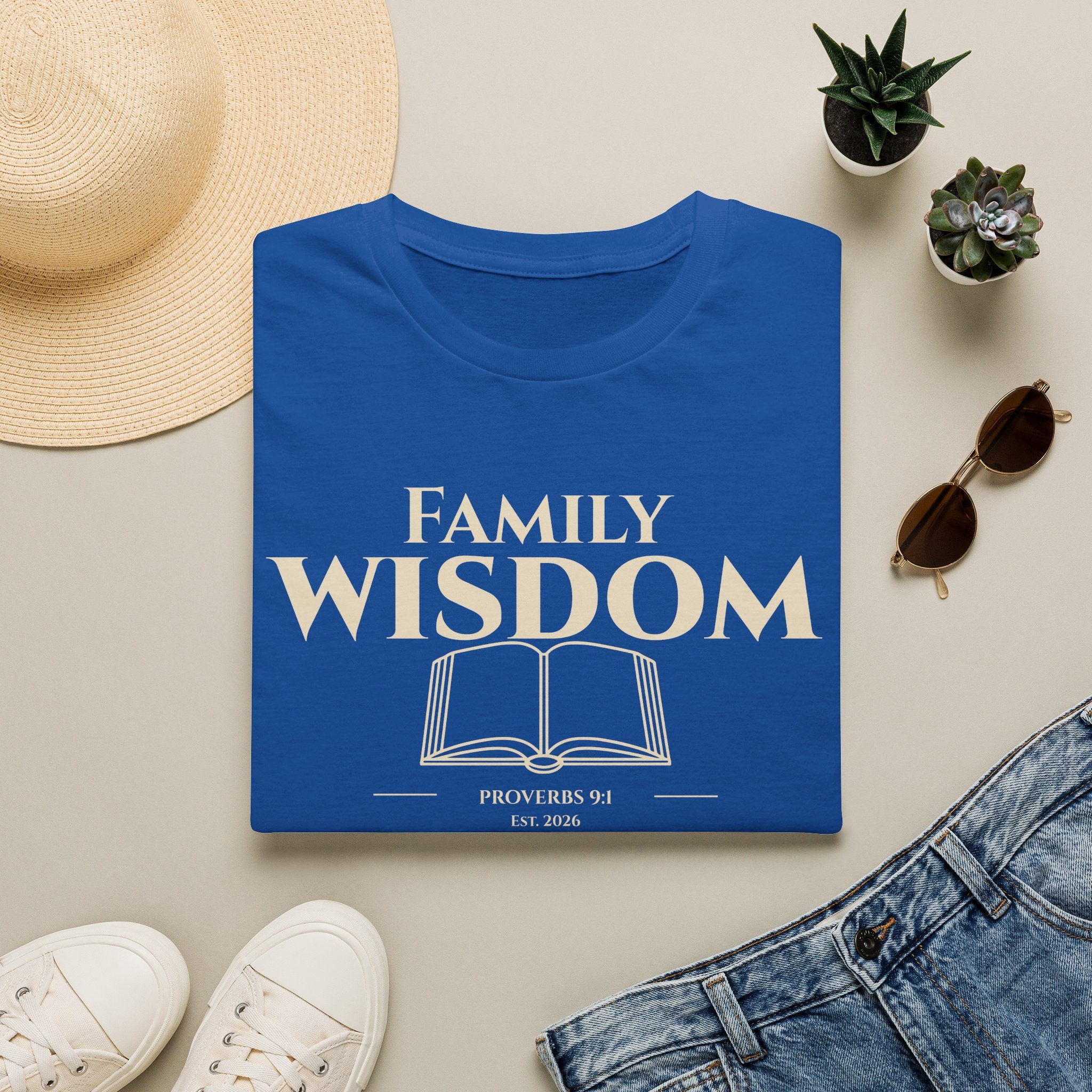 Family Wisdom Bible Verse | Proverbs 9:1 Pillars of Wisdom Tee | Faith Based Scripture Apparel for Families