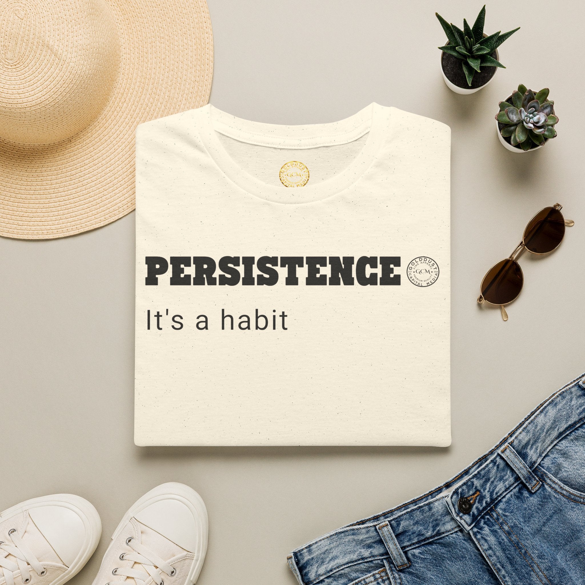 Persistence Habit T-Shirt | Minimalist Self Respect | Emotional Wellness & Clarity Apparel | Motivational Lifestyle Shirt | Locked In Collection