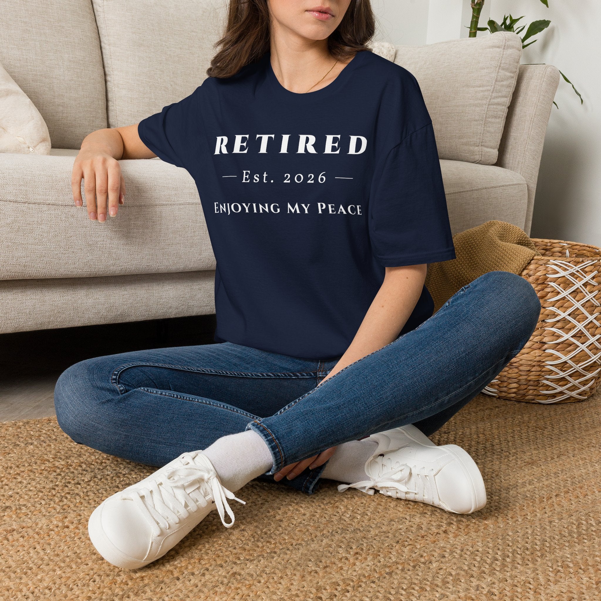 Retired 2026 Enjoying My Peace Shirt | Retirement Gift for Women and Men | Soft Ring Spun Cotton Tee | Matching Set T Shirt and Hat