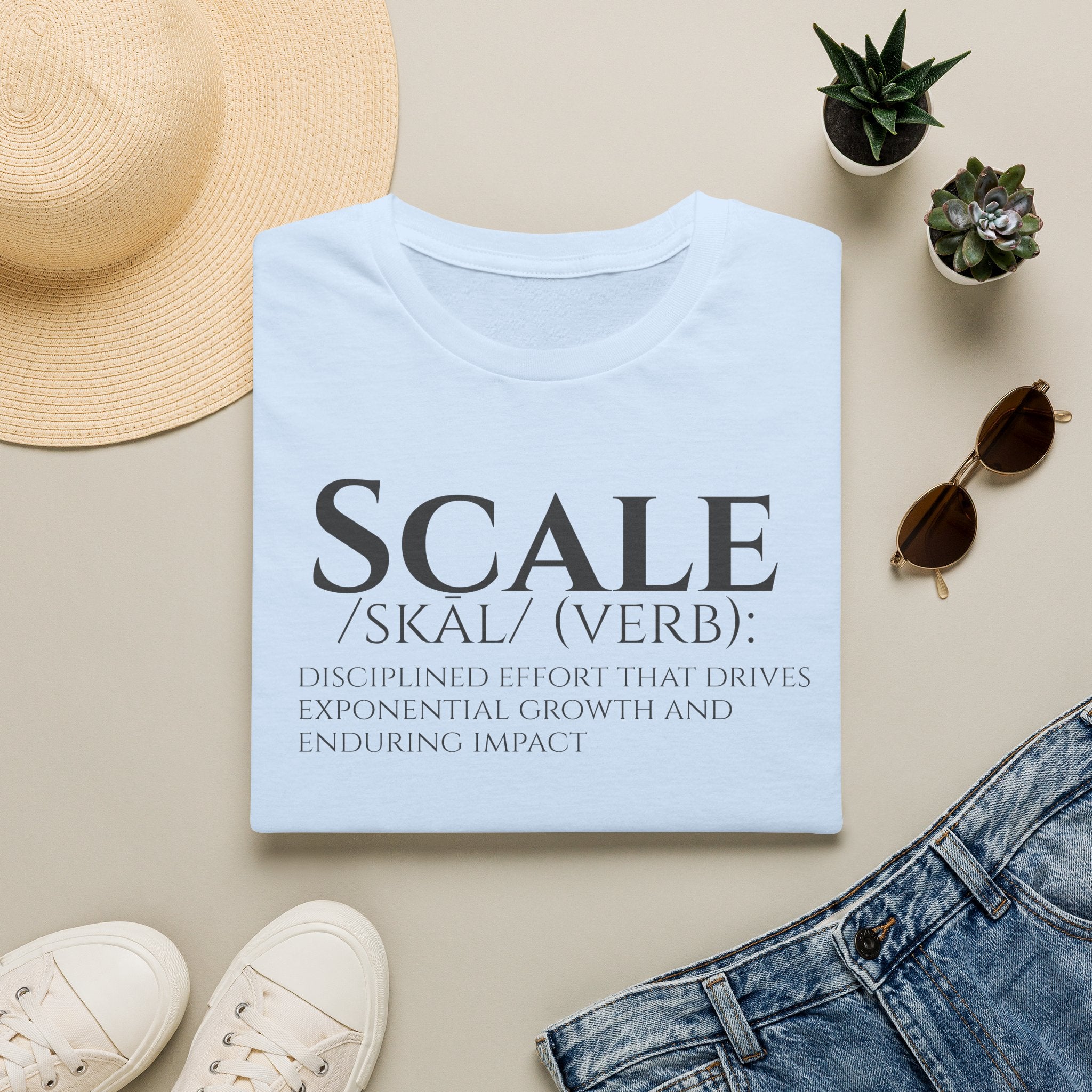 SCALE Definition T Shirt | Disciplined Effort | Exponential Growth Impact Tee | Minimalist Professional Mindset for Entrepreneurs Leaders