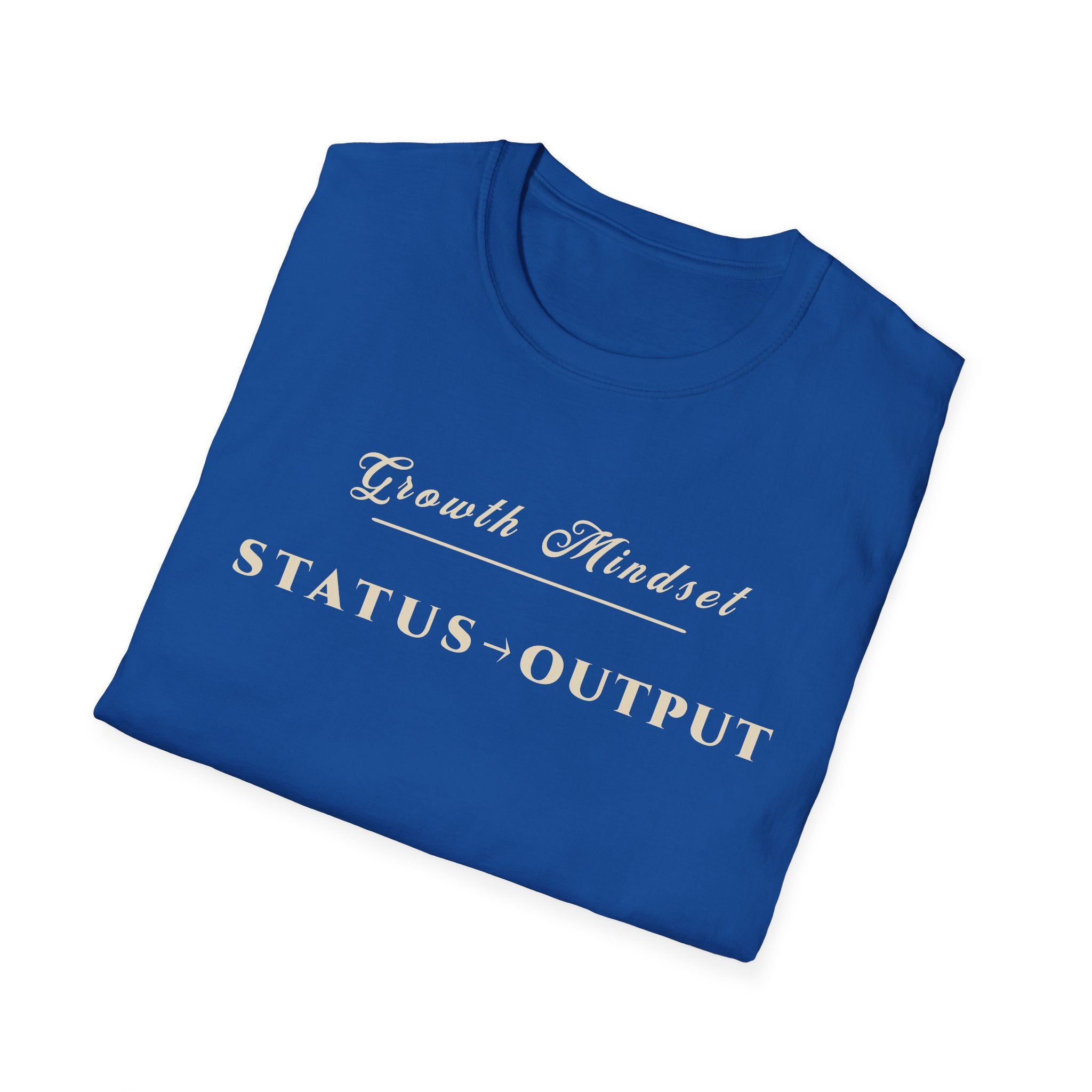 Growth Mindset T-Shirt | STATUS → OUTPUT Motivational Performance Tee | Minimalist Executive T-Shirt