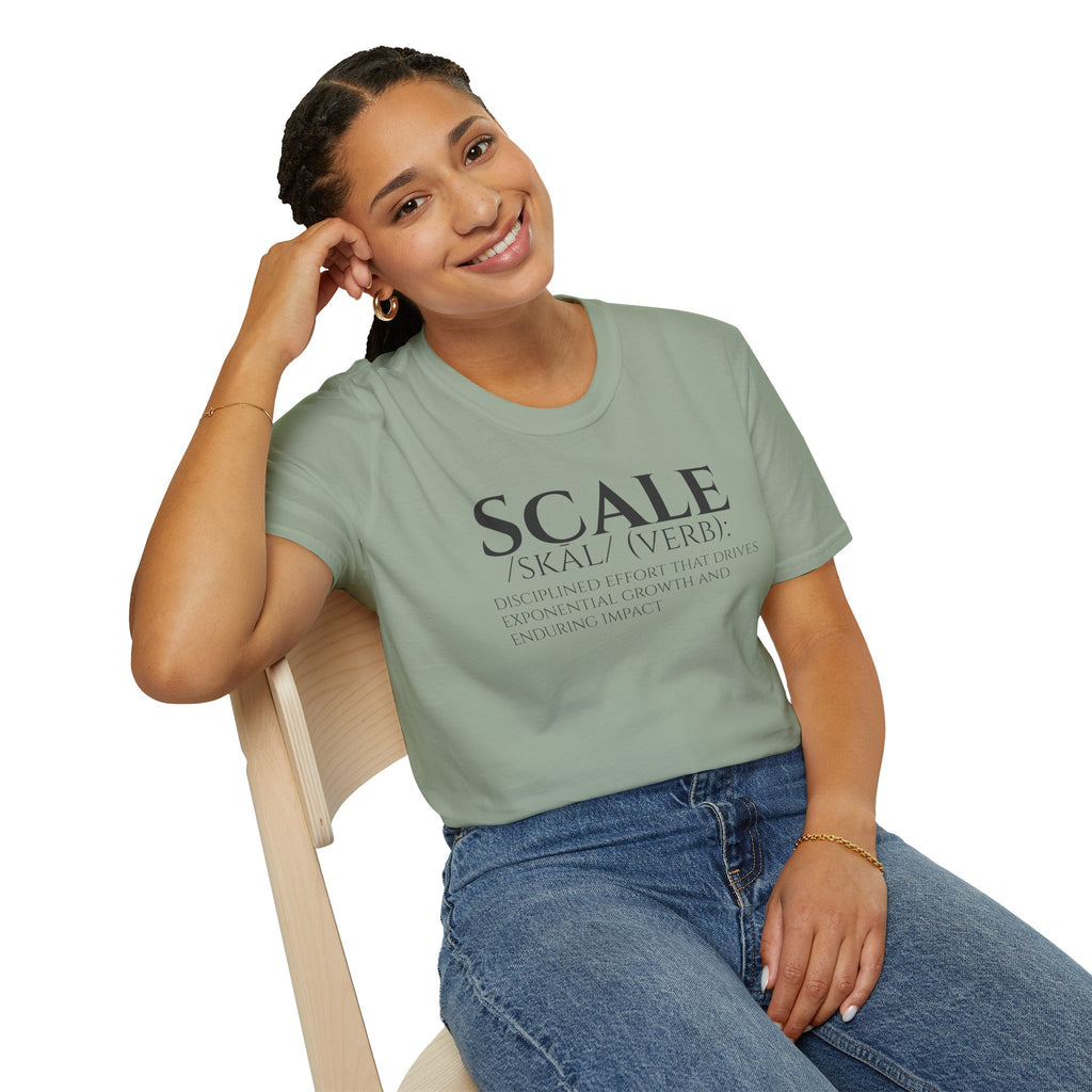 SCALE Definition T Shirt | Disciplined Effort | Exponential Growth Impact Tee | Minimalist Professional Mindset for Entrepreneurs Leaders