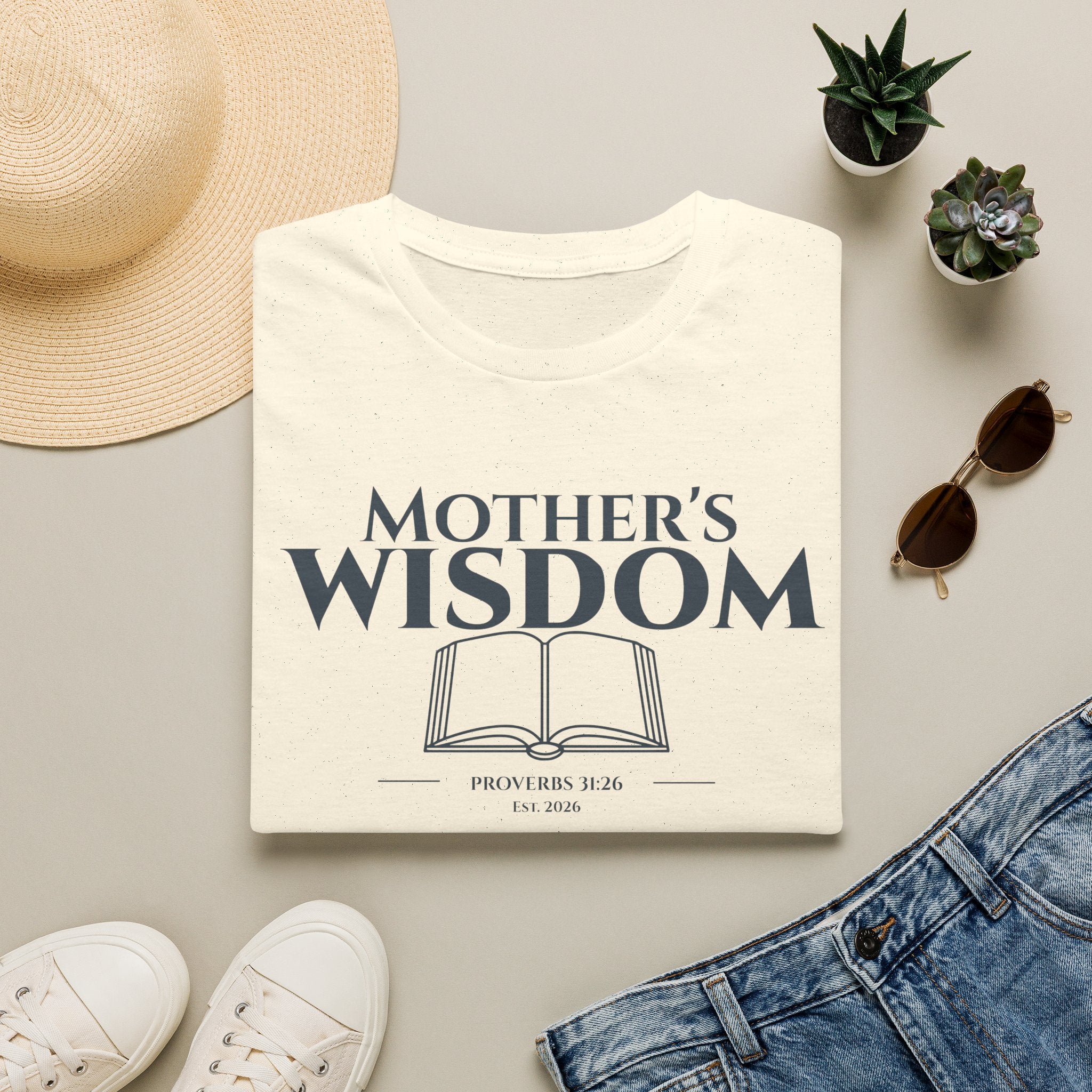 Mother's Wisdom Bible Verse T-Shirt | Proverbs 31:26 Christian Gift for Mom | Religious Scripture Tee | Faith Based Apparel for Mothers