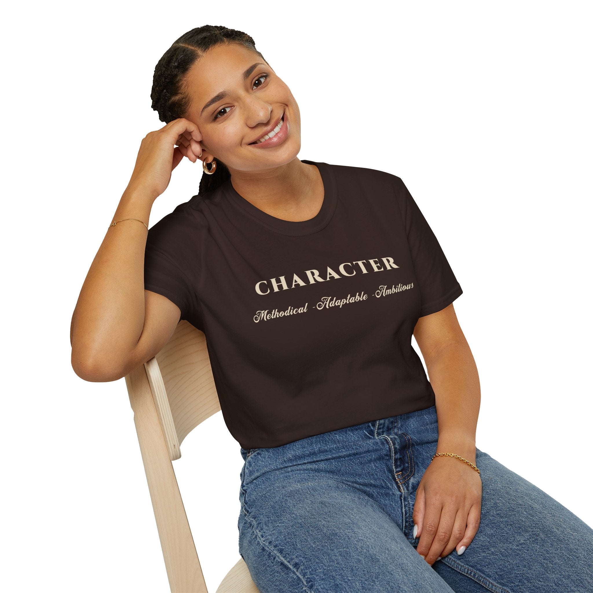 Character T-Shirt — 'Methodical • Adaptable • Ambitious' Motivational Tee