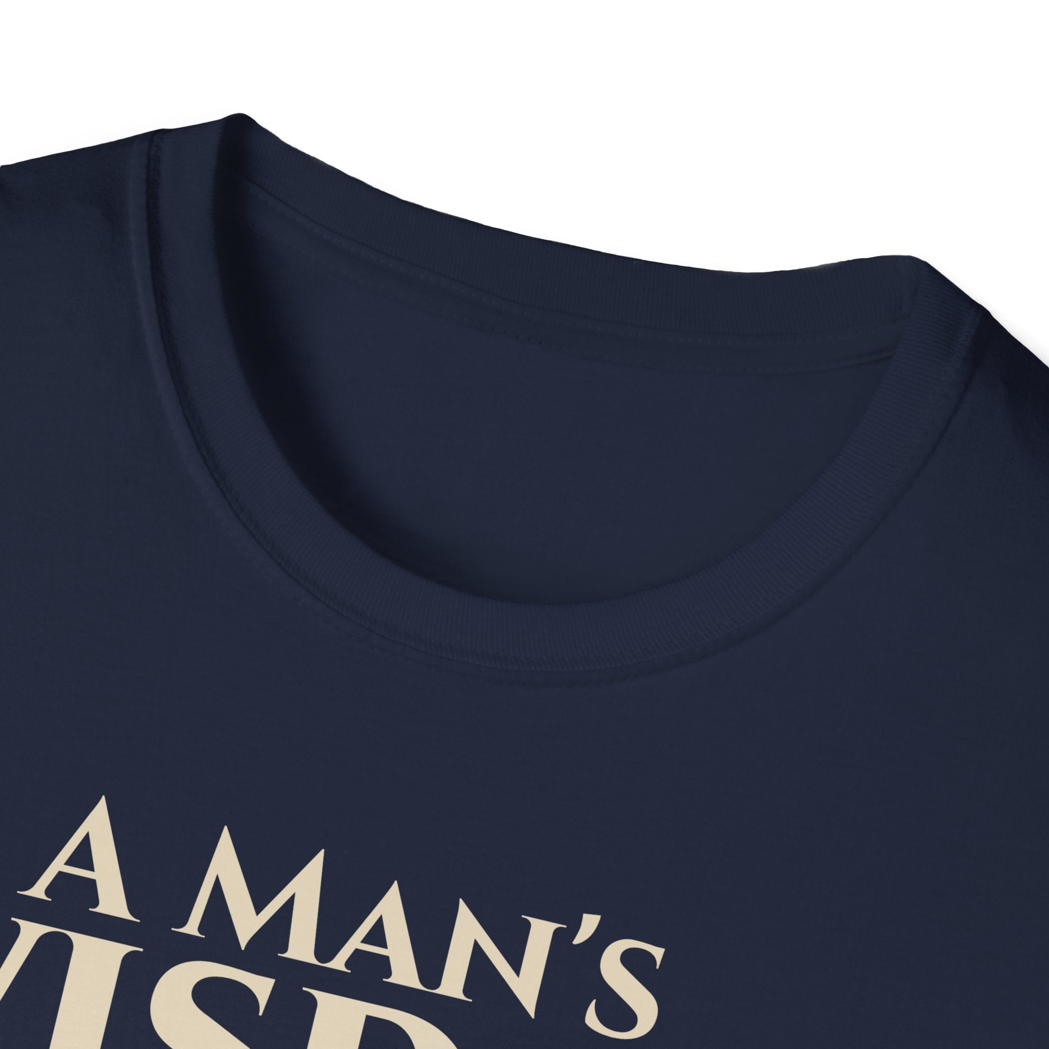 A Man's Wisdom Bible Verse Proverbs 3:13 | Religious Faith T Shirt for Men| Godly Scripture Apparel