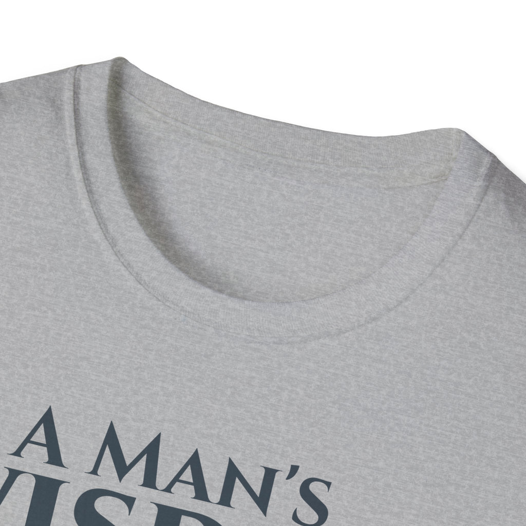 A Man's Wisdom Bible Verse Proverbs 3:13 | Religious Faith T Shirt for Men| Godly Scripture Apparel