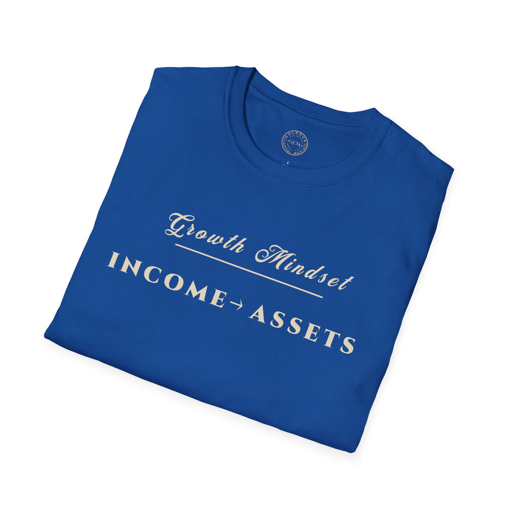 Growth Mindset T-Shirt | INCOME → ASSETS Motivational Financial Tee | Minimalist Executive T-Shirt