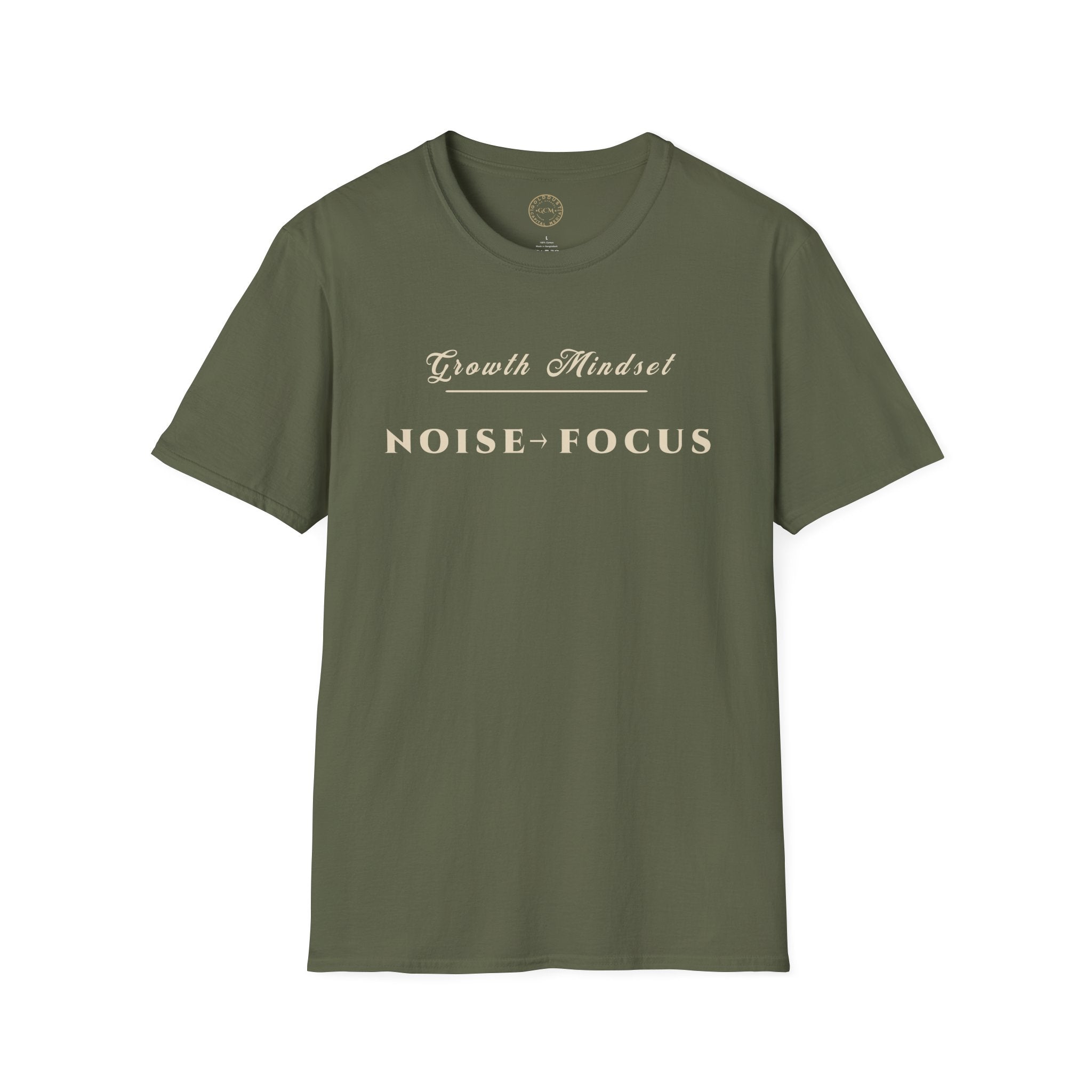 Growth Mindset T-Shirt | NOISE → FOCUS Motivational Performance Tee | Minimalist Executive T-Shirt