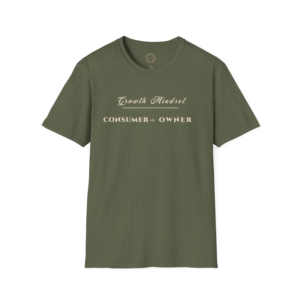 Growth Mindset T-Shirt | CONSUMER → OWNER Motivational Financial Tee | Minimalist Executive T-Shirt
