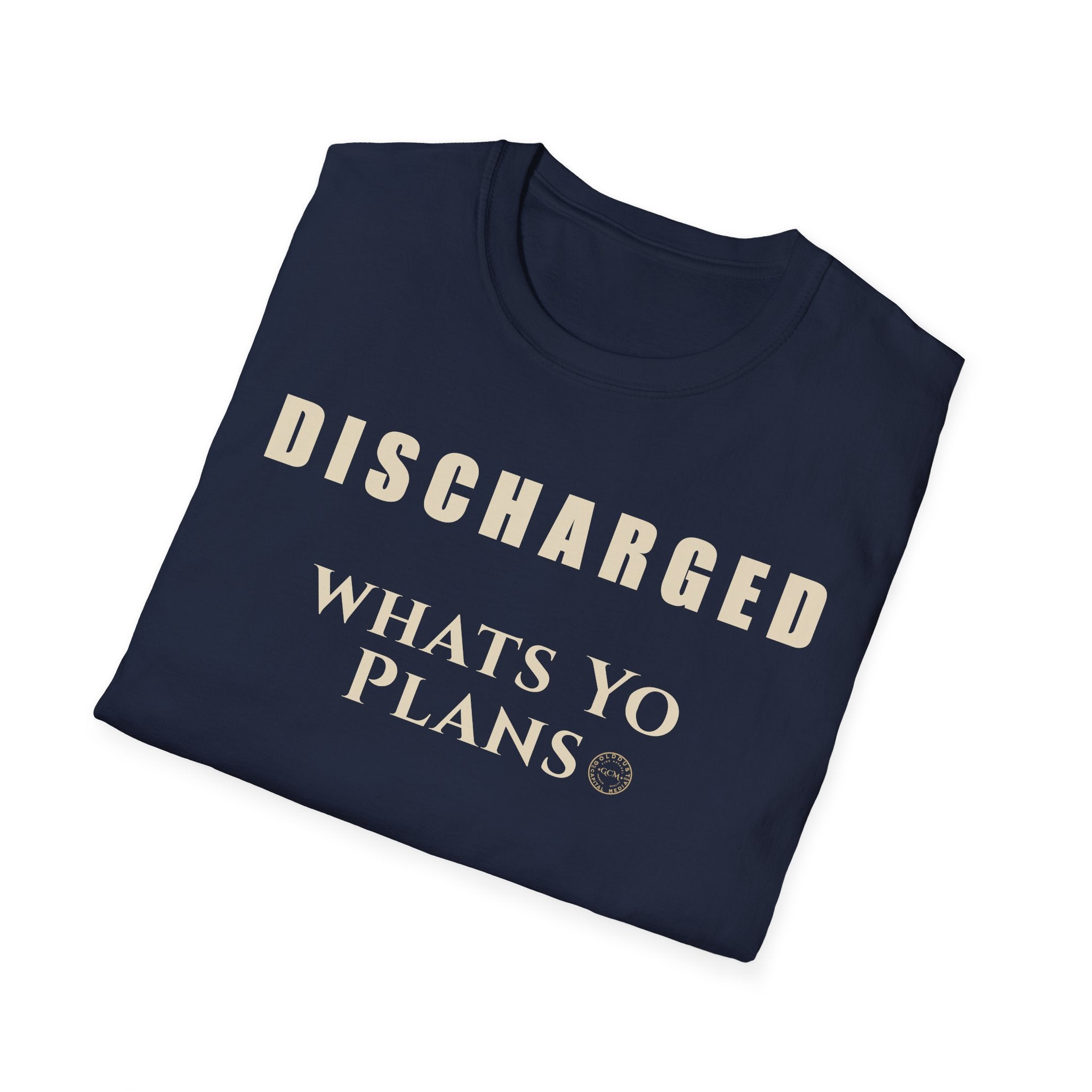 New Direction Mindset Tee | Discharged What's Your Plans | Life Event Shirt for Recovery, Transition, Fresh Starts | Military Discharge Humor