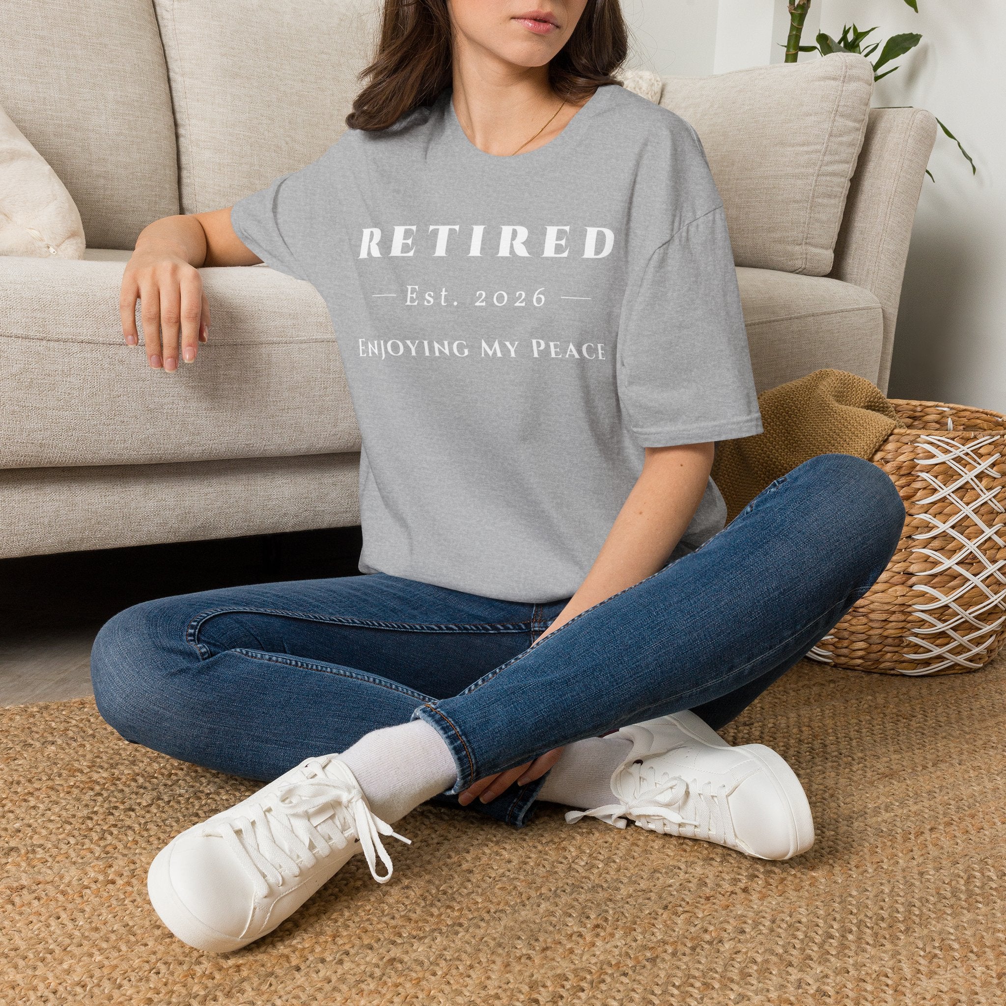 Retired 2026 Enjoying My Peace Shirt | Retirement Gift for Women and Men | Soft Ring Spun Cotton Tee | Matching Set T Shirt and Hat
