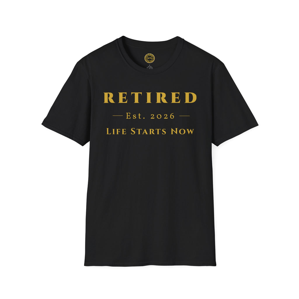 Retired 2026 Life Starts Now Shirt | Retirement Gift for Men and Women | Soft Ring Spun Cotton Tee | Vintage Print | Matching Set T Shirt