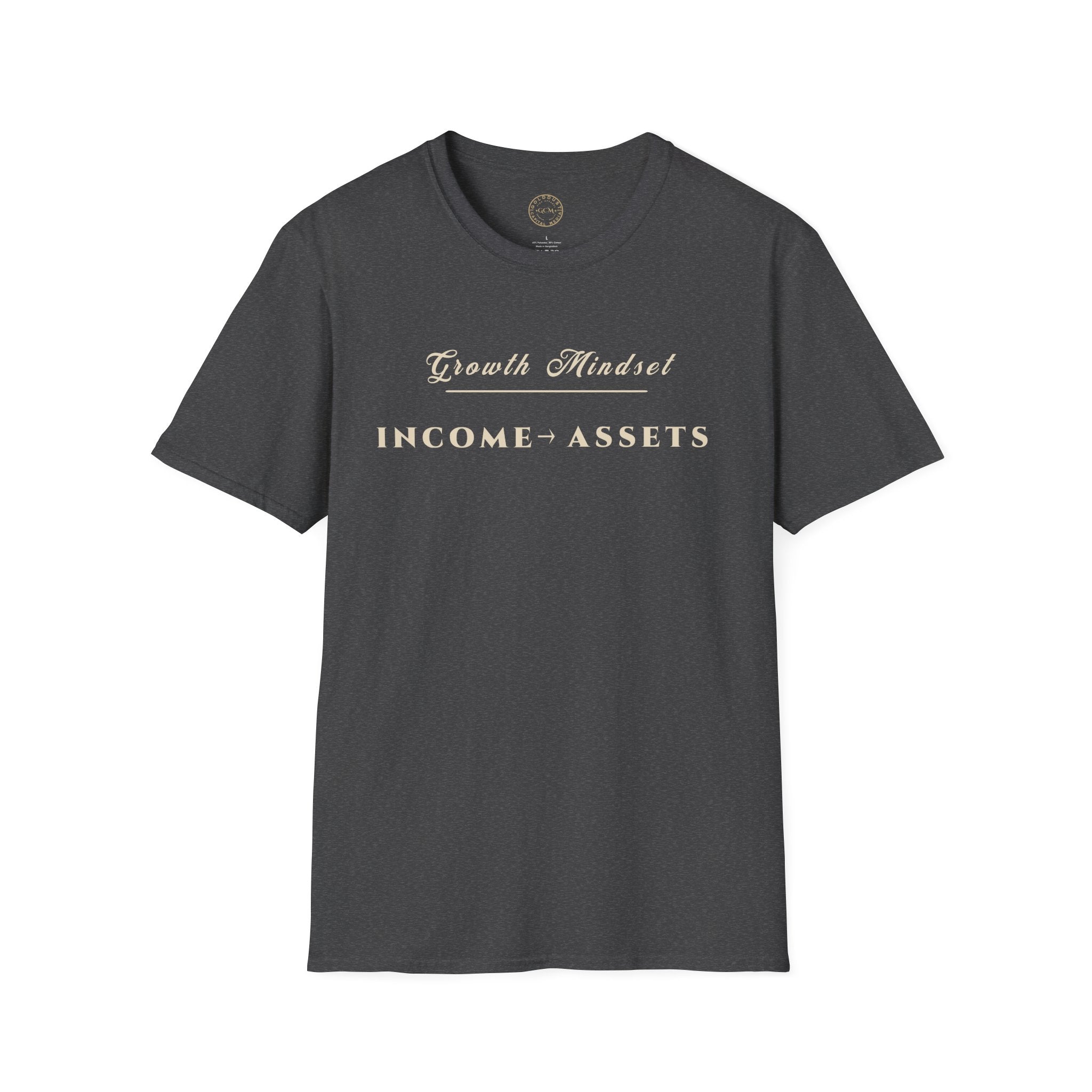 Growth Mindset T-Shirt | INCOME → ASSETS Motivational Financial Tee | Minimalist Executive T-Shirt