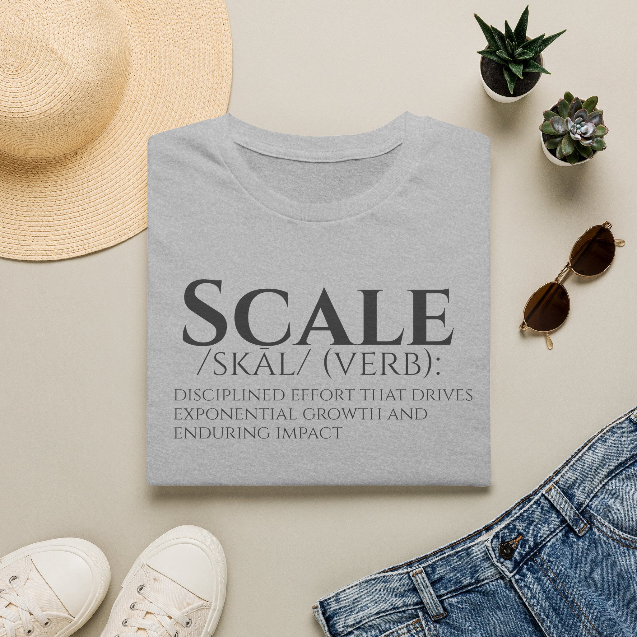 SCALE Definition T Shirt | Disciplined Effort | Exponential Growth Impact Tee | Minimalist Professional Mindset for Entrepreneurs Leaders