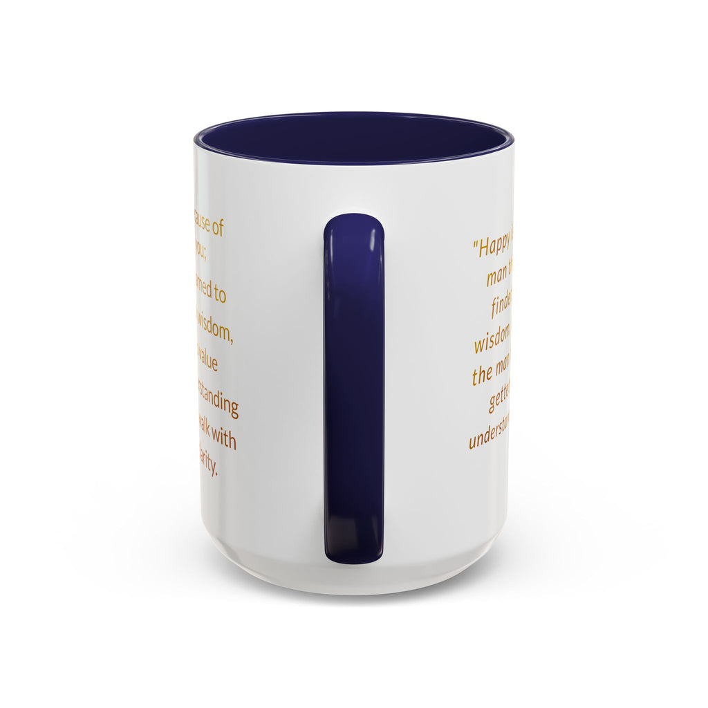 Wisdom of a Man mug | Proverbs 3:13 scripture coffee mug