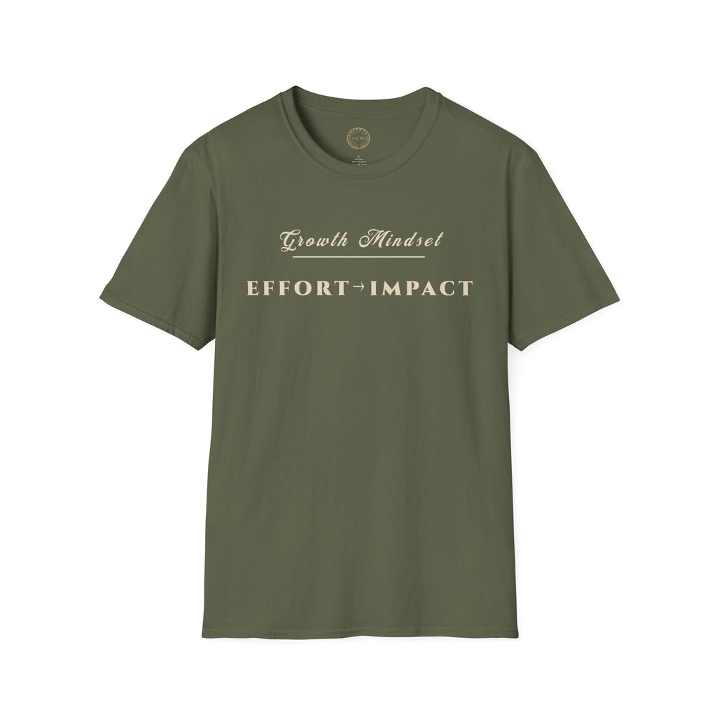 Growth Mindset T-Shirt | EFFORT → IMPACT Motivational Performance Tee | Minimalist Executive T-Shirt