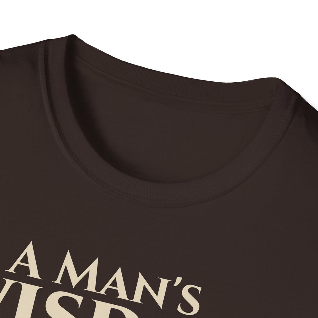 A Man's Wisdom Bible Verse Proverbs 3:13 | Religious Faith T Shirt for Men| Godly Scripture Apparel