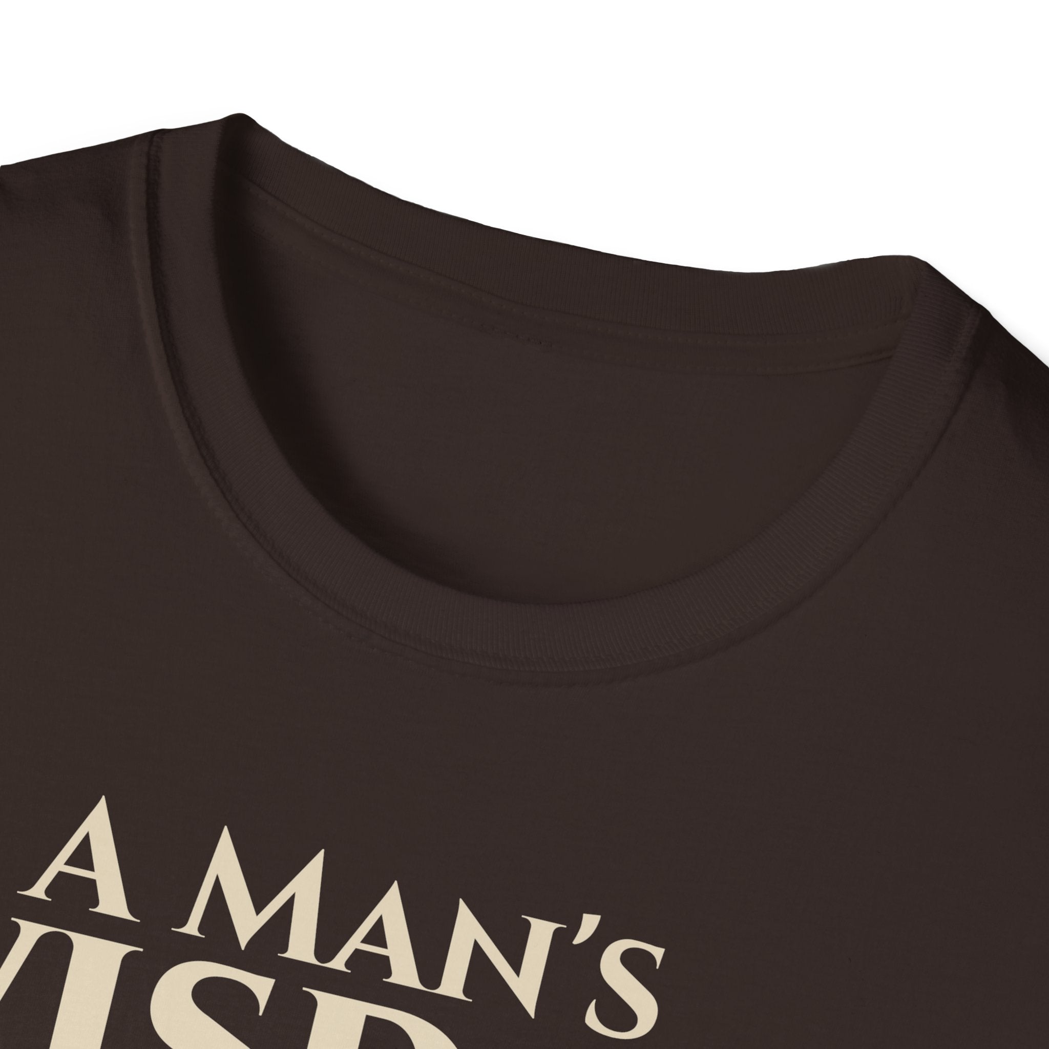 A Man's Wisdom Bible Verse Proverbs 3:13 | Religious Faith T Shirt for Men| Godly Scripture Apparel