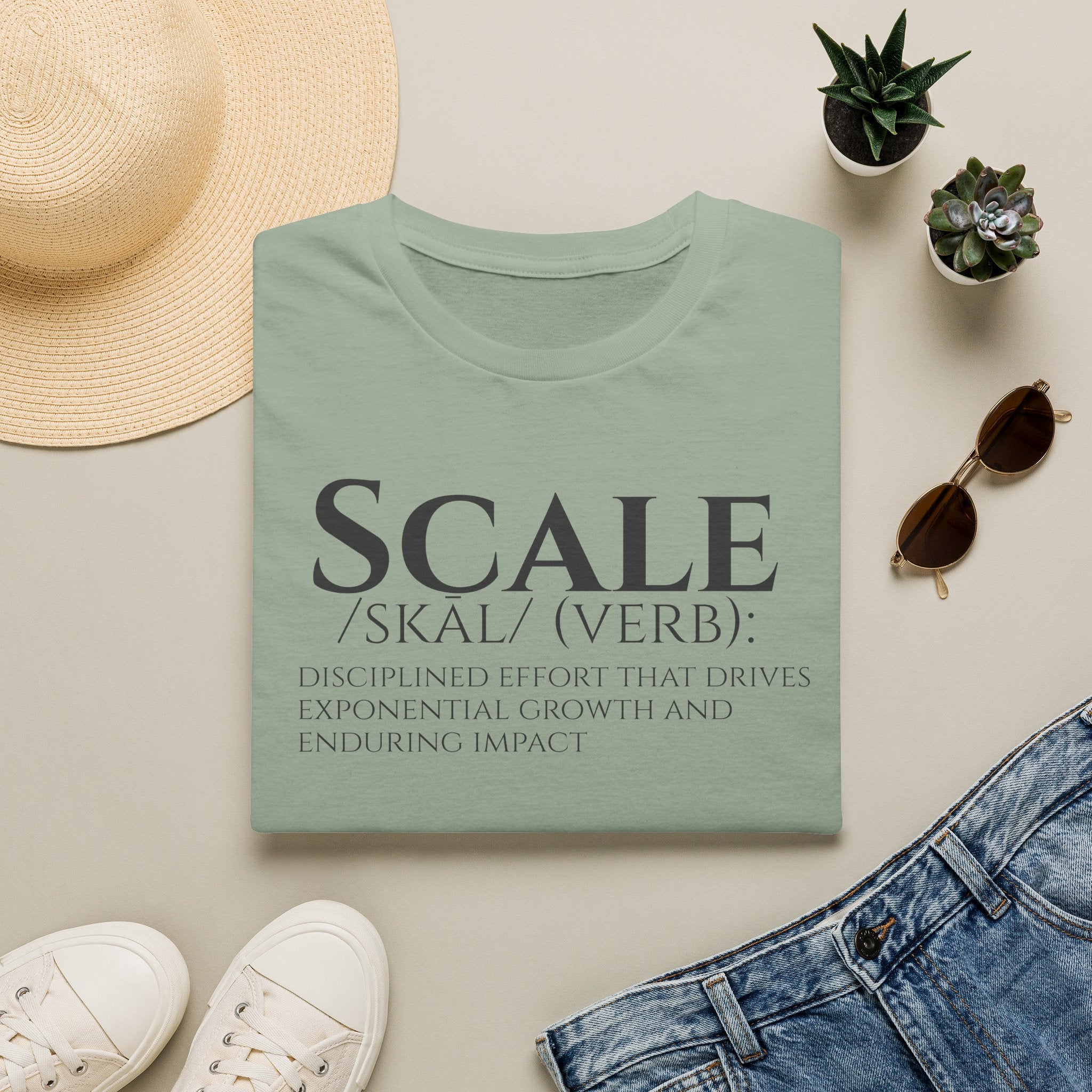 SCALE Definition T Shirt | Disciplined Effort | Exponential Growth Impact Tee | Minimalist Professional Mindset for Entrepreneurs Leaders