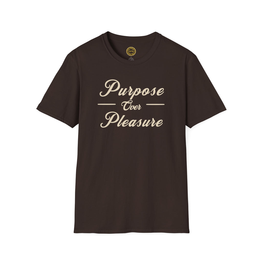 Aligned Living Mindset Tee | Purpose Over Pleasure | Self Growth Shirt for Discipline, Focus and Intentional Living | Inspirational Quote