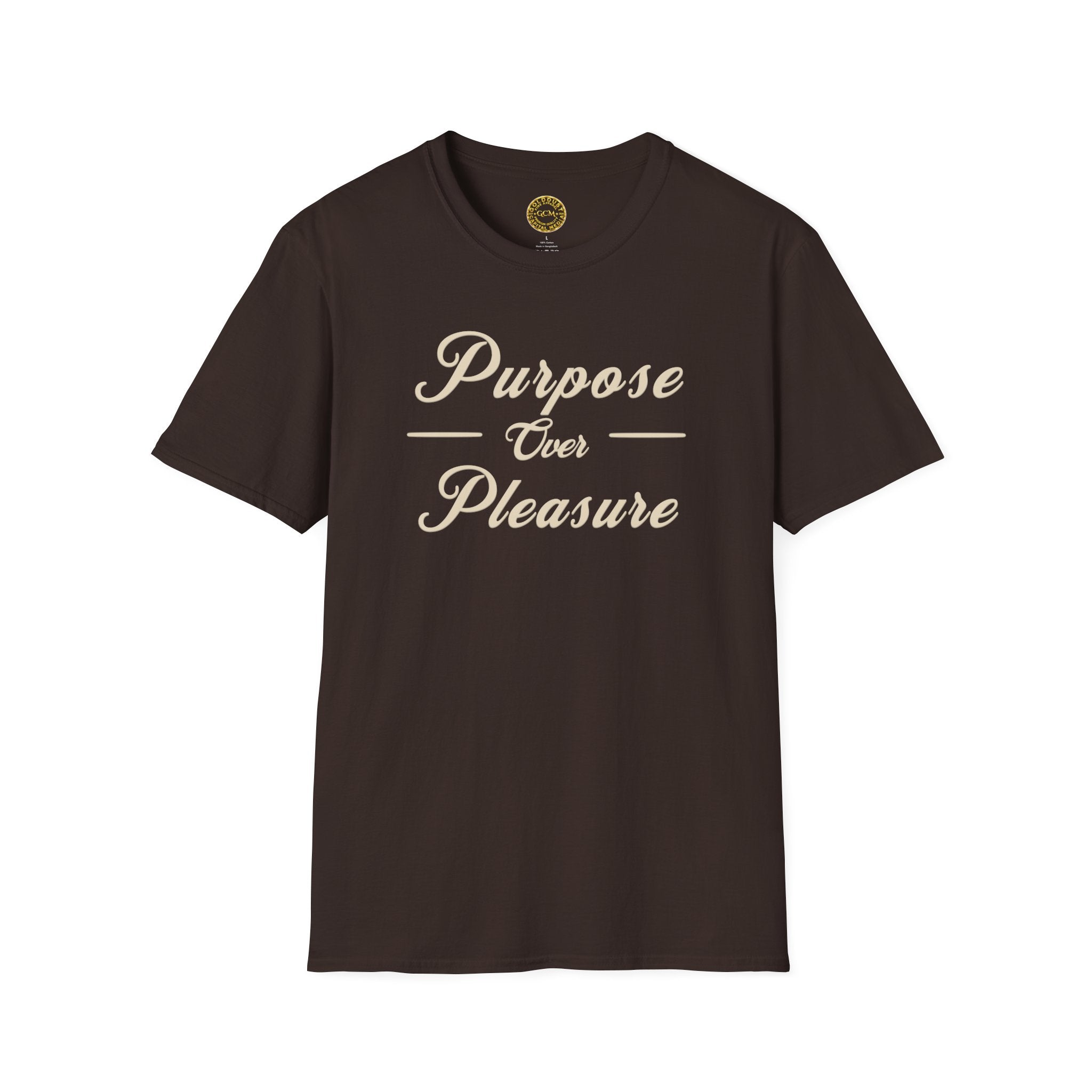 Aligned Living Mindset Tee | Purpose Over Pleasure | Self Growth Shirt for Discipline, Focus and Intentional Living | Inspirational Quote