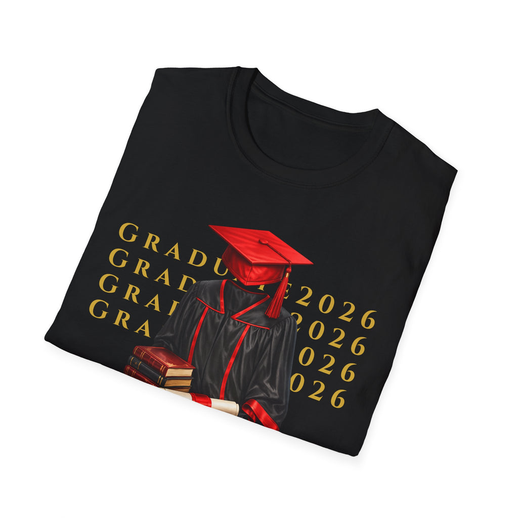 Grad 2026 T-Shirt | Graduation Cap, Diploma, Books | Celebration Shirt for Students, Grads, Prom Season & Future Scholars