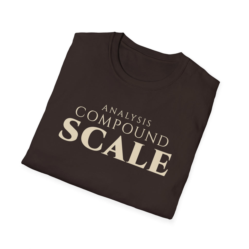 Analytics Professional Growth T Shirt | Analysis. Compound. Scale. | Minimalist Tee Data Analysts & Thinkers