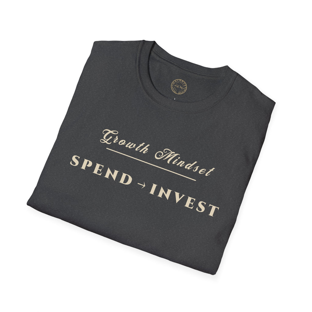 Growth Mindset T-Shirt | SPEND → INVEST Motivational Financial Tee | Minimalist Executive T-Shirt
