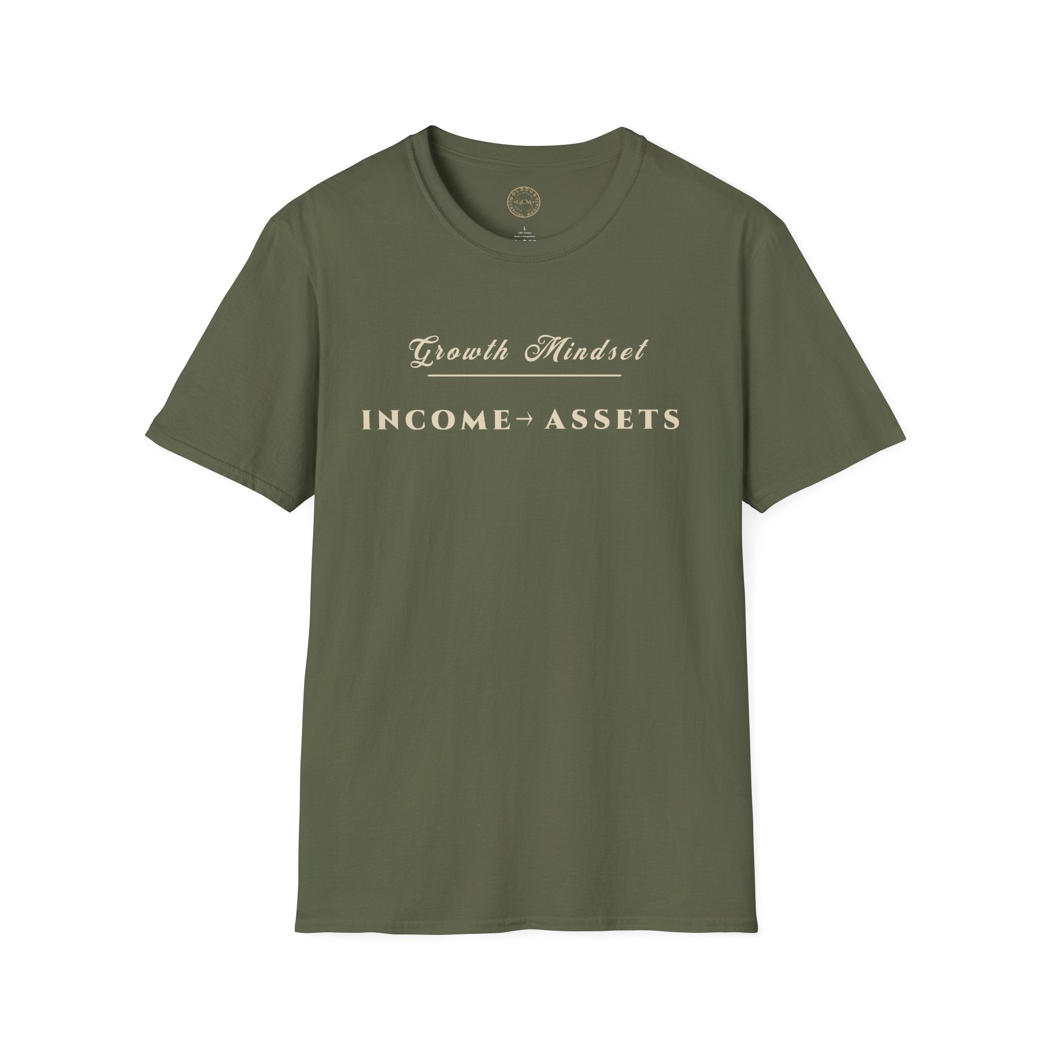 Growth Mindset T-Shirt | INCOME → ASSETS Motivational Financial Tee | Minimalist Executive T-Shirt