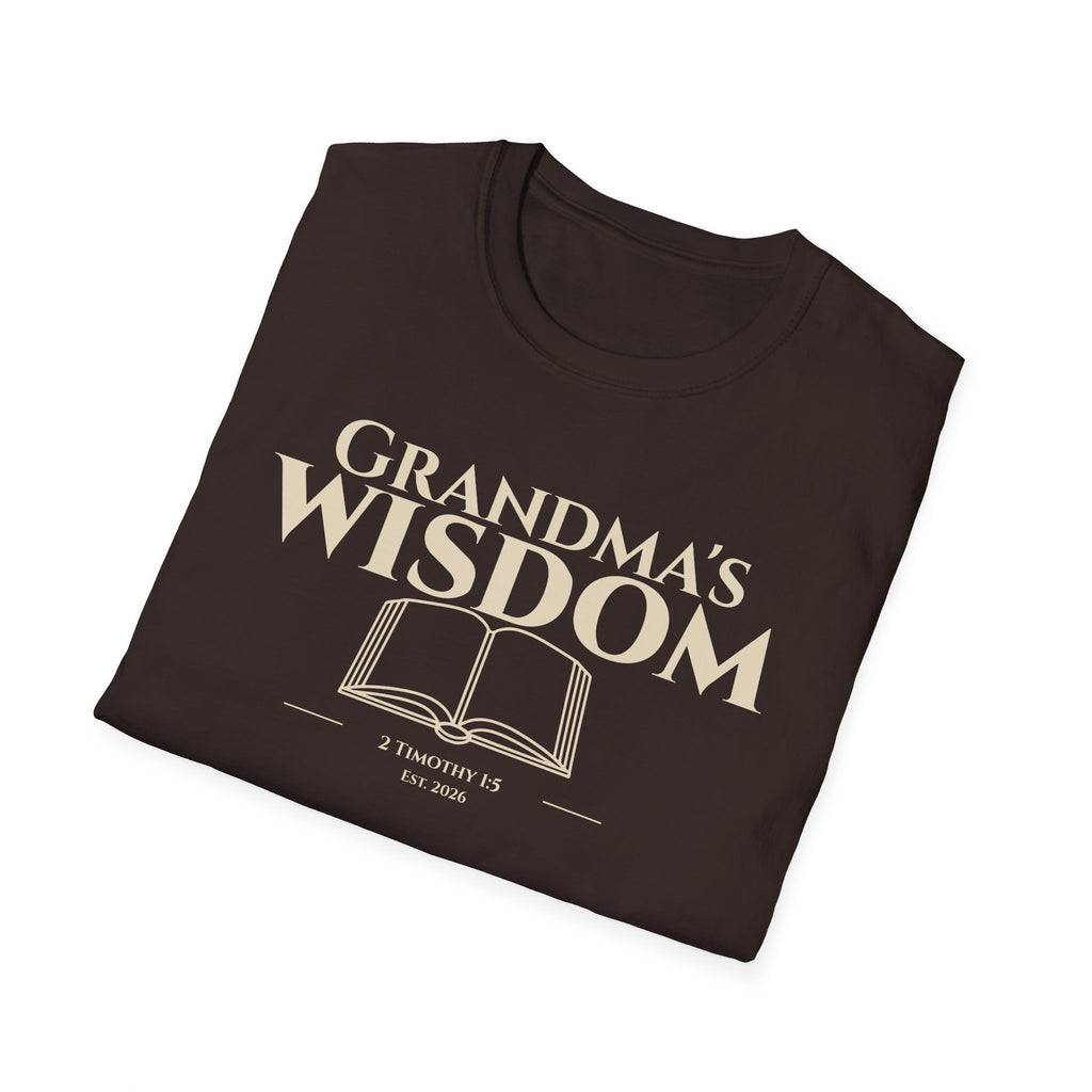 Wisdom of Grandma's Bible Verse T-Shirt - 2 Timothy 1:5 Christian Gift for Nana - Religious Faith Shirt Apparel - Legacy Scripture Tee