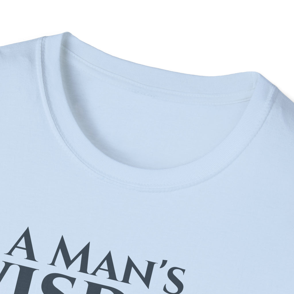 A Man's Wisdom Bible Verse Proverbs 3:13 | Religious Faith T Shirt for Men| Godly Scripture Apparel