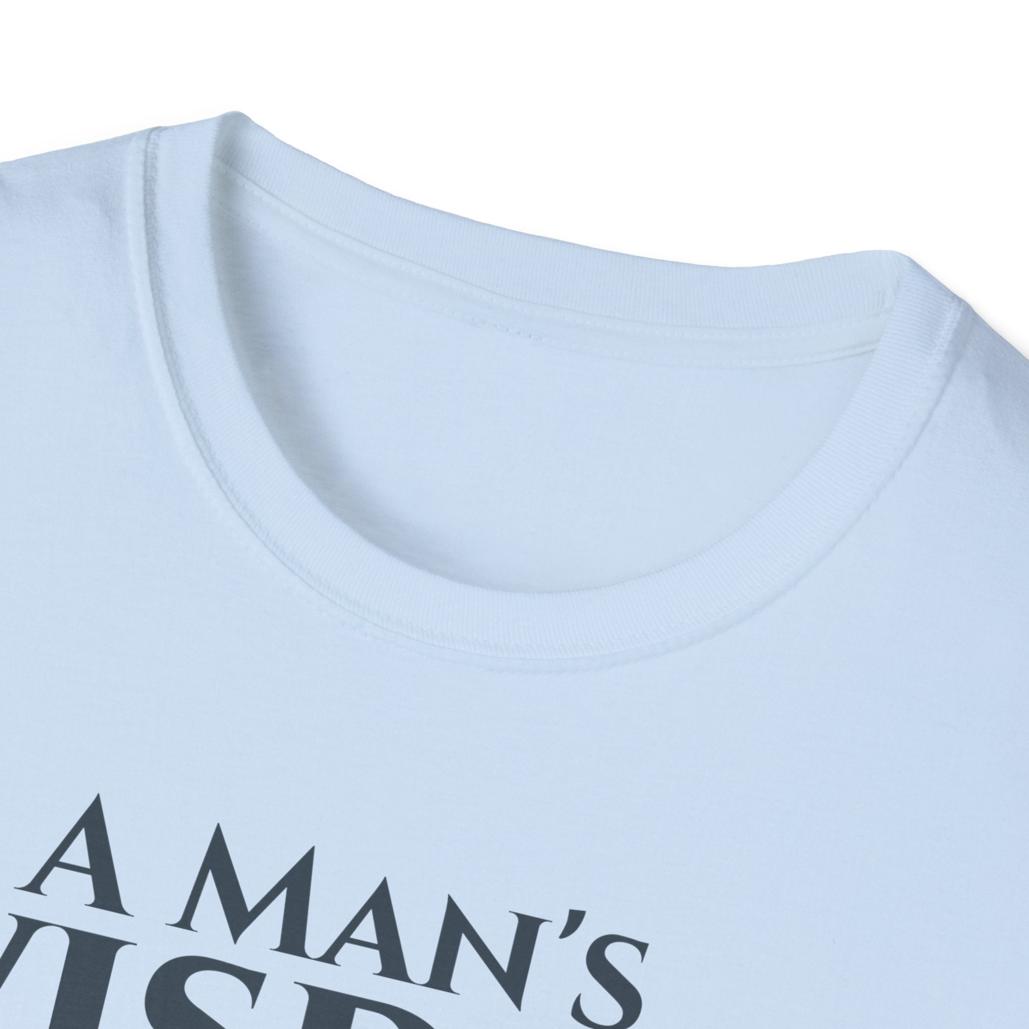 A Man's Wisdom Bible Verse Proverbs 3:13 | Religious Faith T Shirt for Men| Godly Scripture Apparel