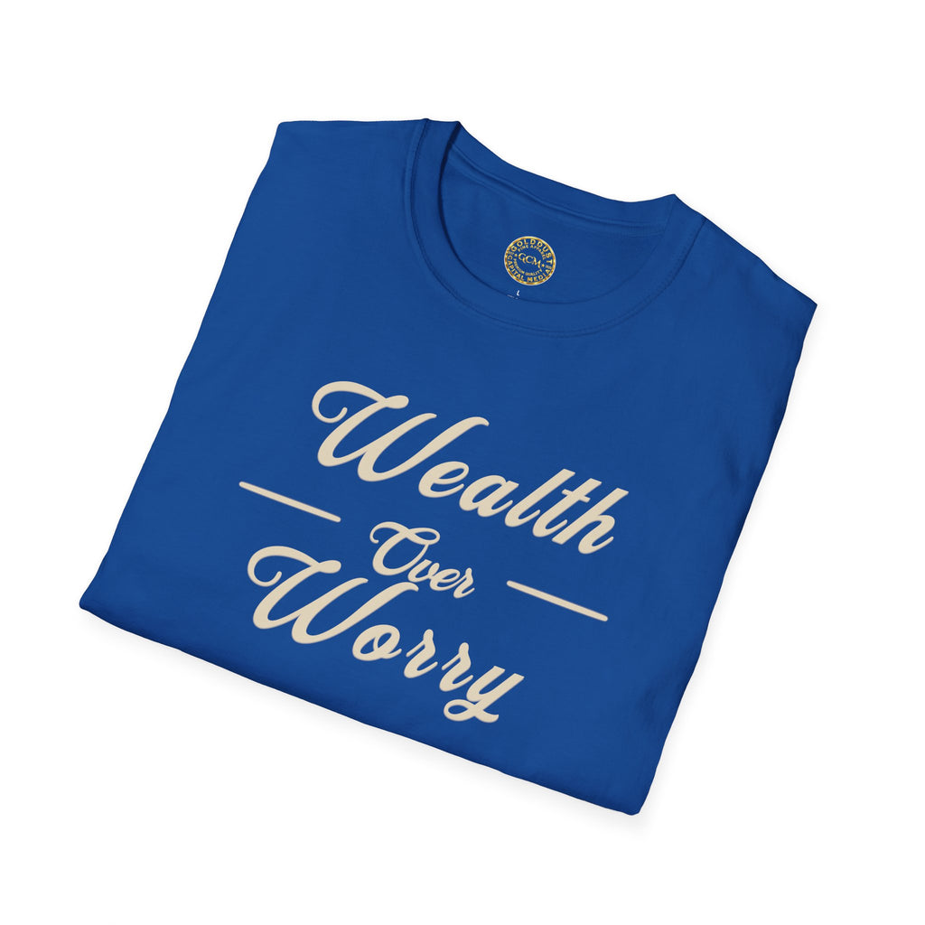 Abundance Mindset Tee | Wealth Over Worry | Minimalist Self Growth Shirt for Peace, Focus and Intentional Living