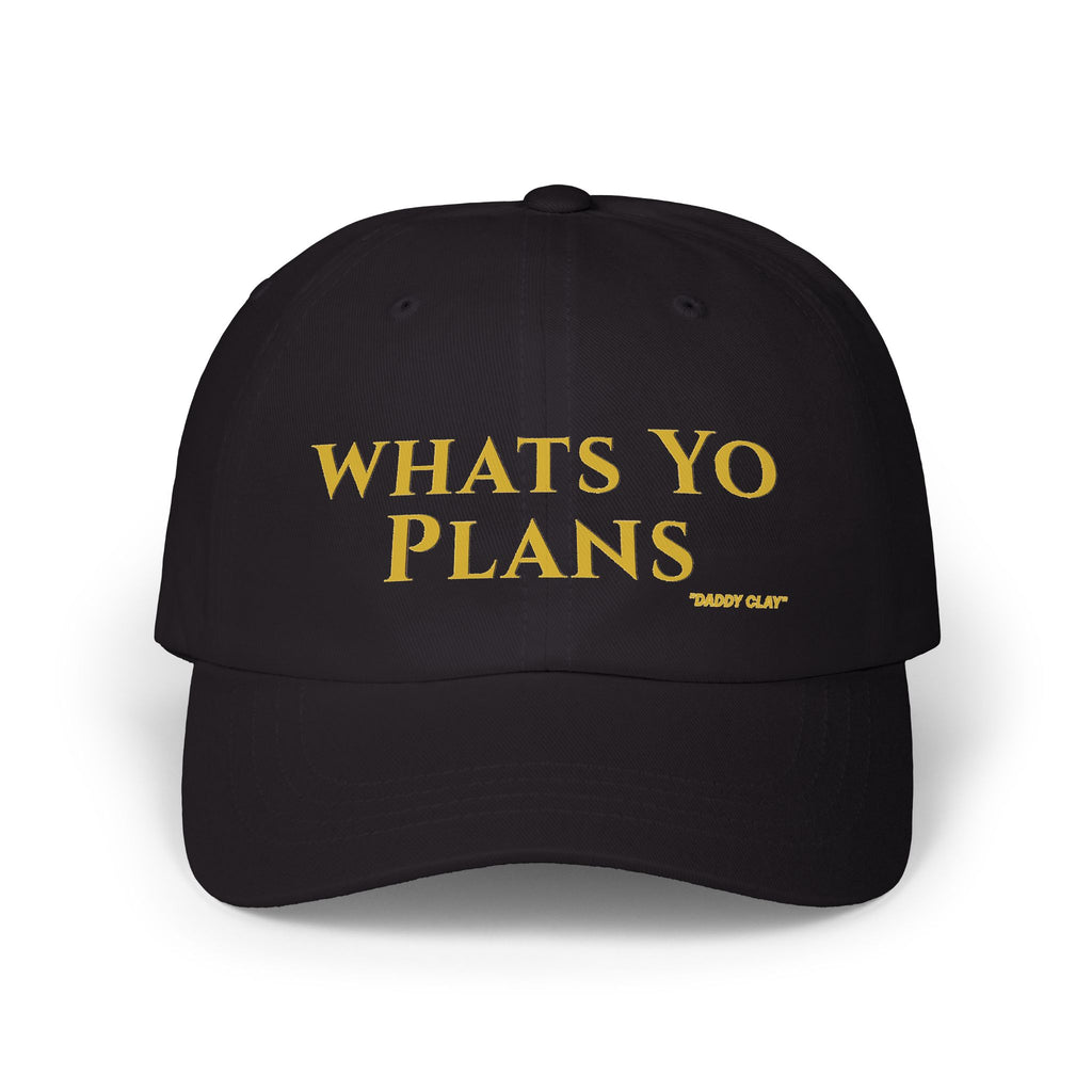 Whats Yo Plans Dad Cap – Adjustable Baseball Hat, Minimalist Unisex Lifestyle Cap with Text
